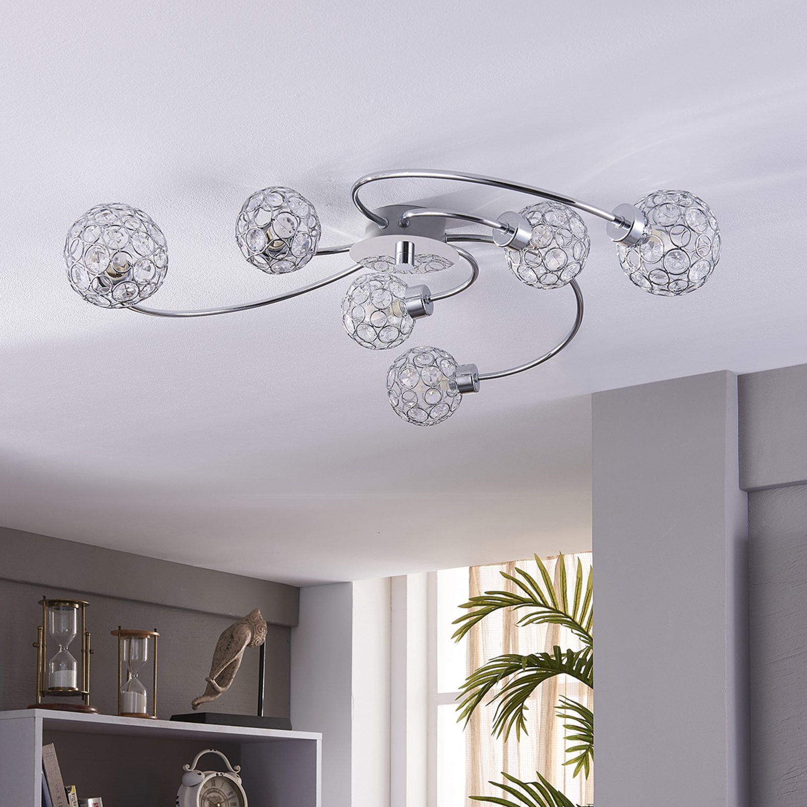 Tyron Deckenleuchte Chrome/Clear - Lindby
