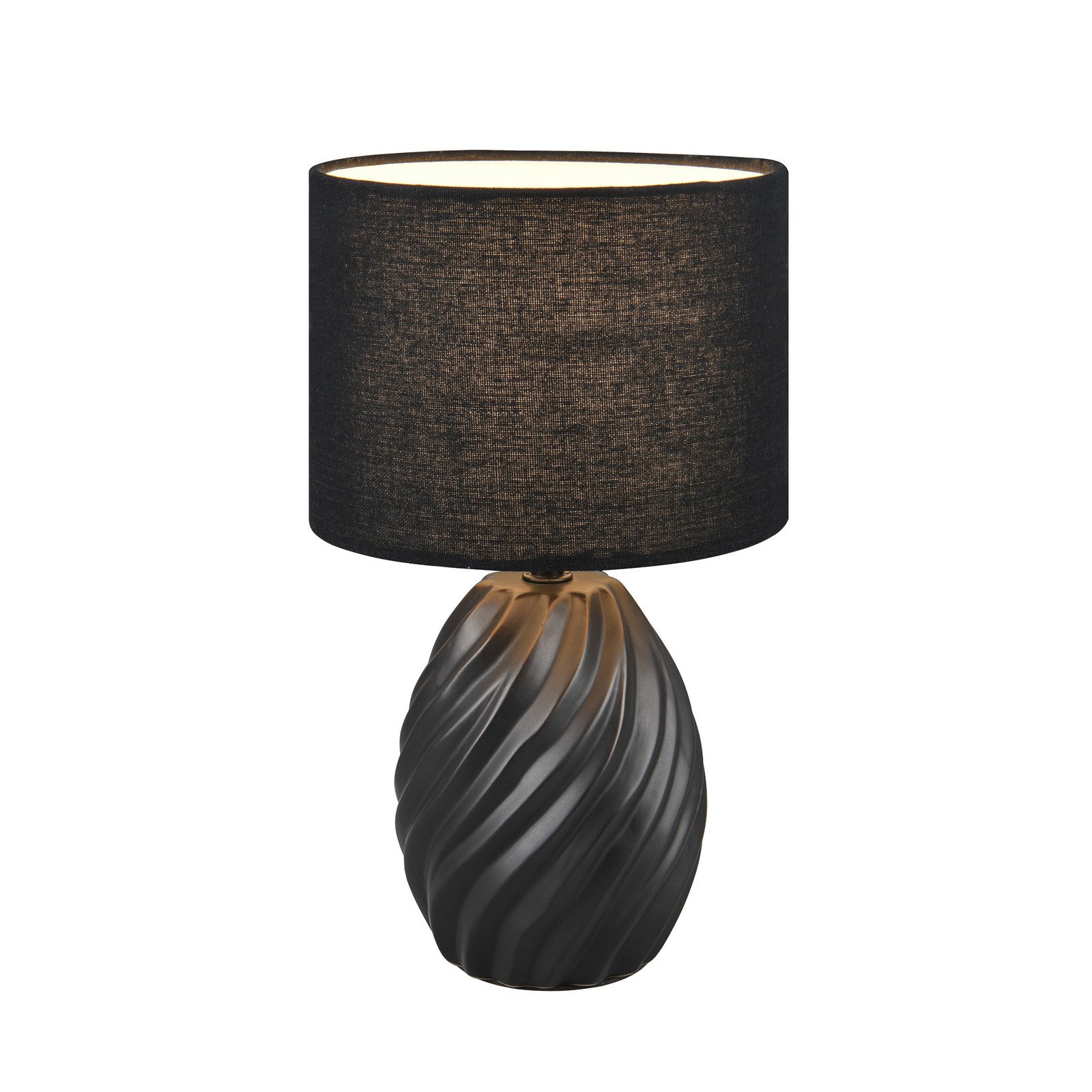 Reality Leuchten Lampă de masă Melva negru mat Ø 18 cm ceramică E14 - Hol
