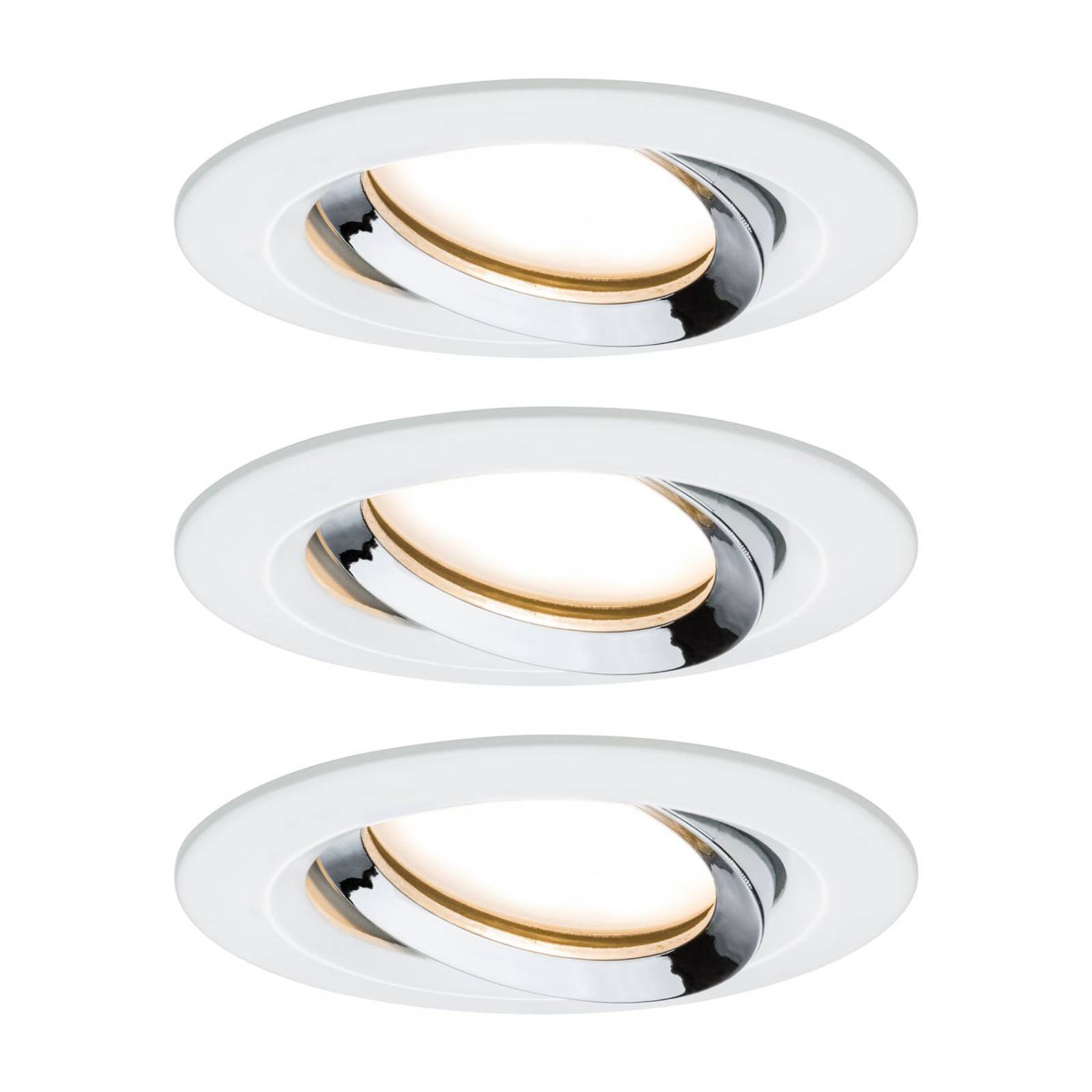 Paulmann Licht Paulmann No. 93686 Einbauleuchten-Set LED Nova Plus 3x6,8W weiß chrom dimmbar