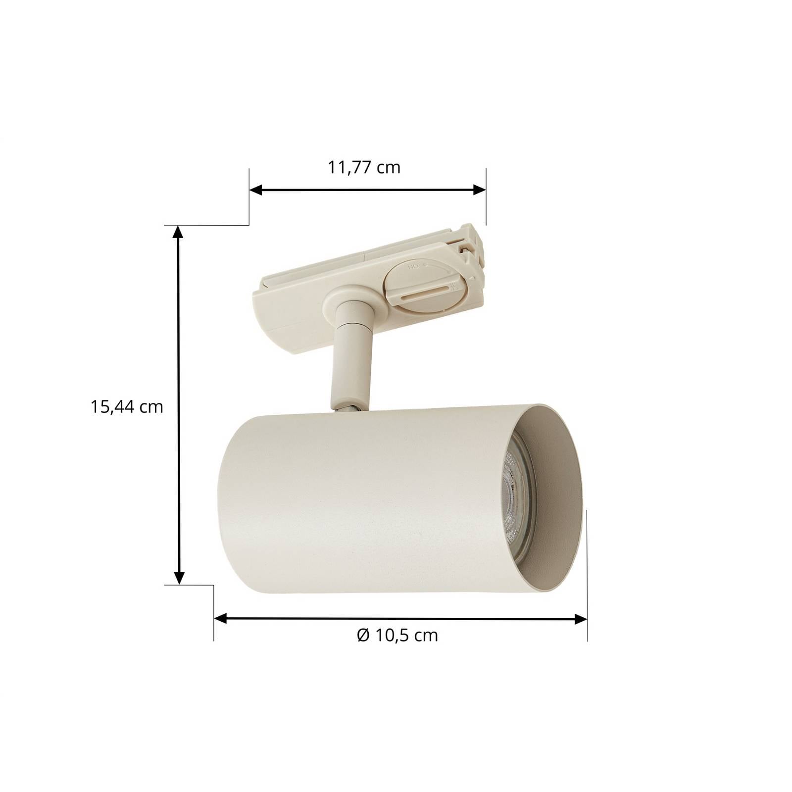 Lindby – spot szynowy Linaro, GU10, Ø 6 cm, beżowy, 1-fazowy
