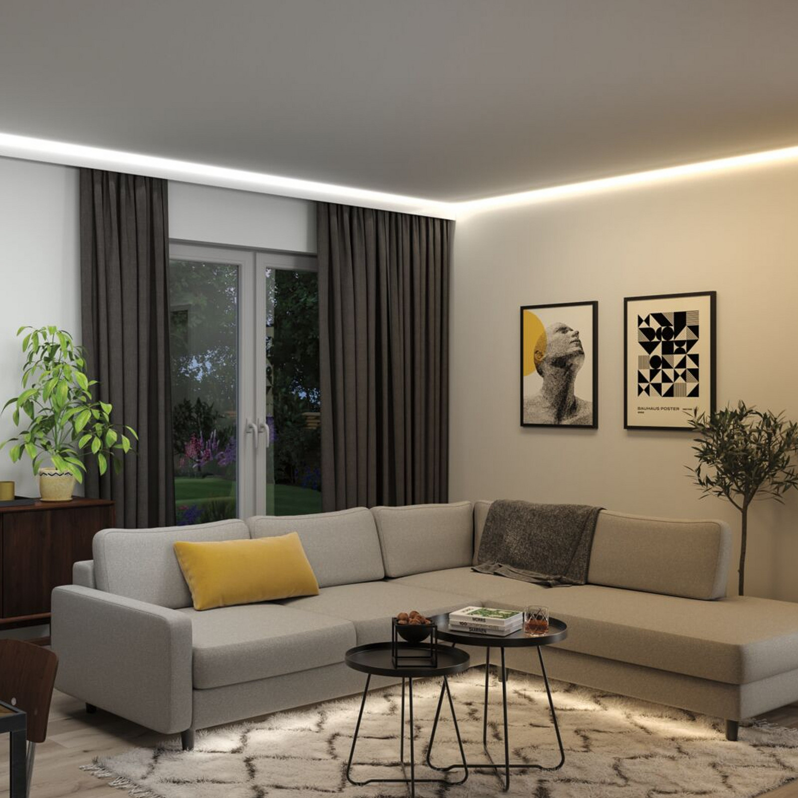 Paulmann LED trak za podaljšanje MaxLED 1000, 2,5 m, CCT, IP44 - Dnevna soba / jedilnica - srebrna - Plastika
