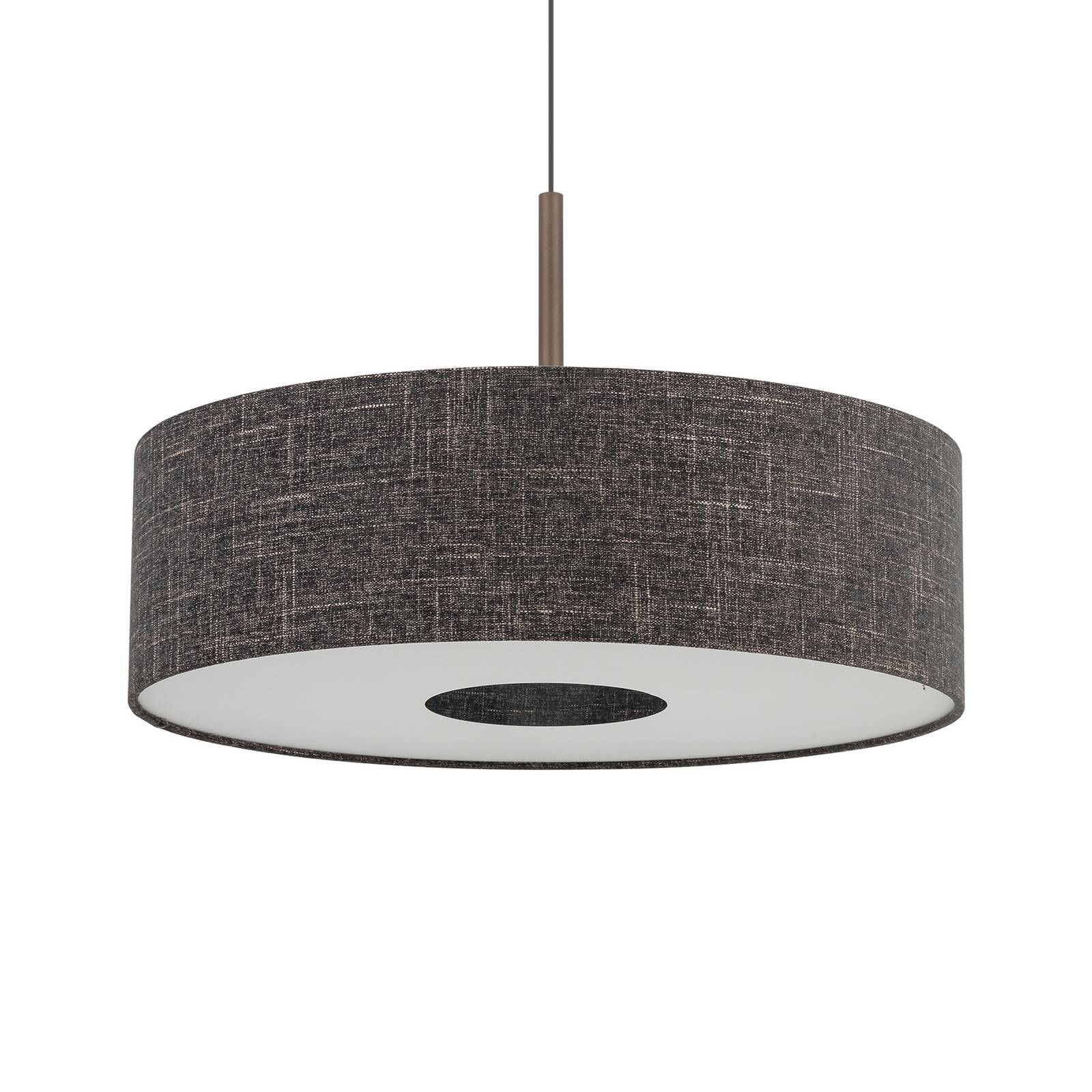 Hängeleuchte Amarela L, schwarz Melange, Textil, E27 günstig online kaufen