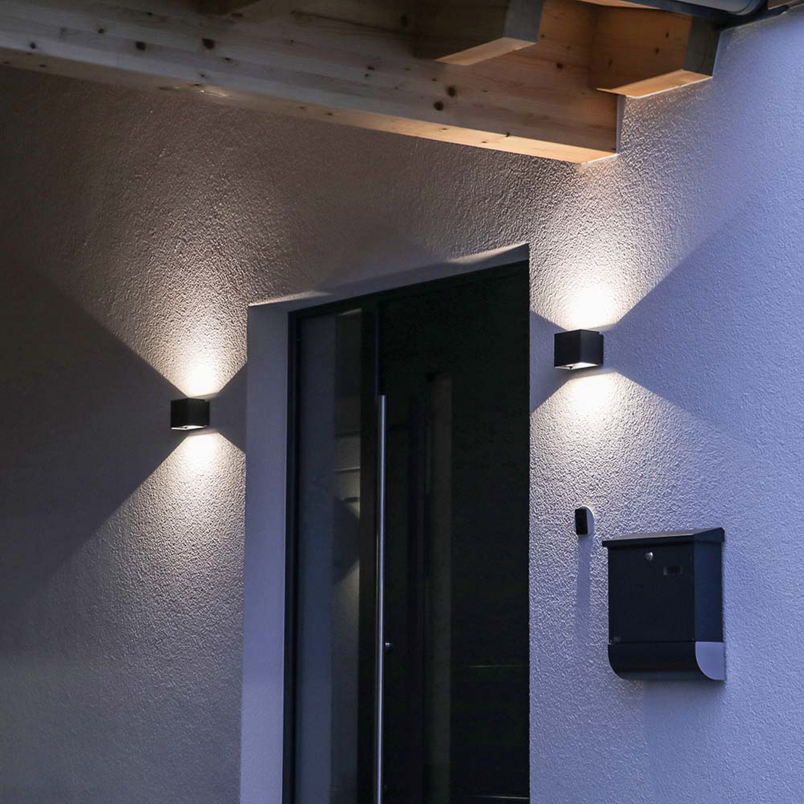 Candeeiro de parede exterior LED DOTLUX BEAMO, antracite, 12 cm, subida/descida