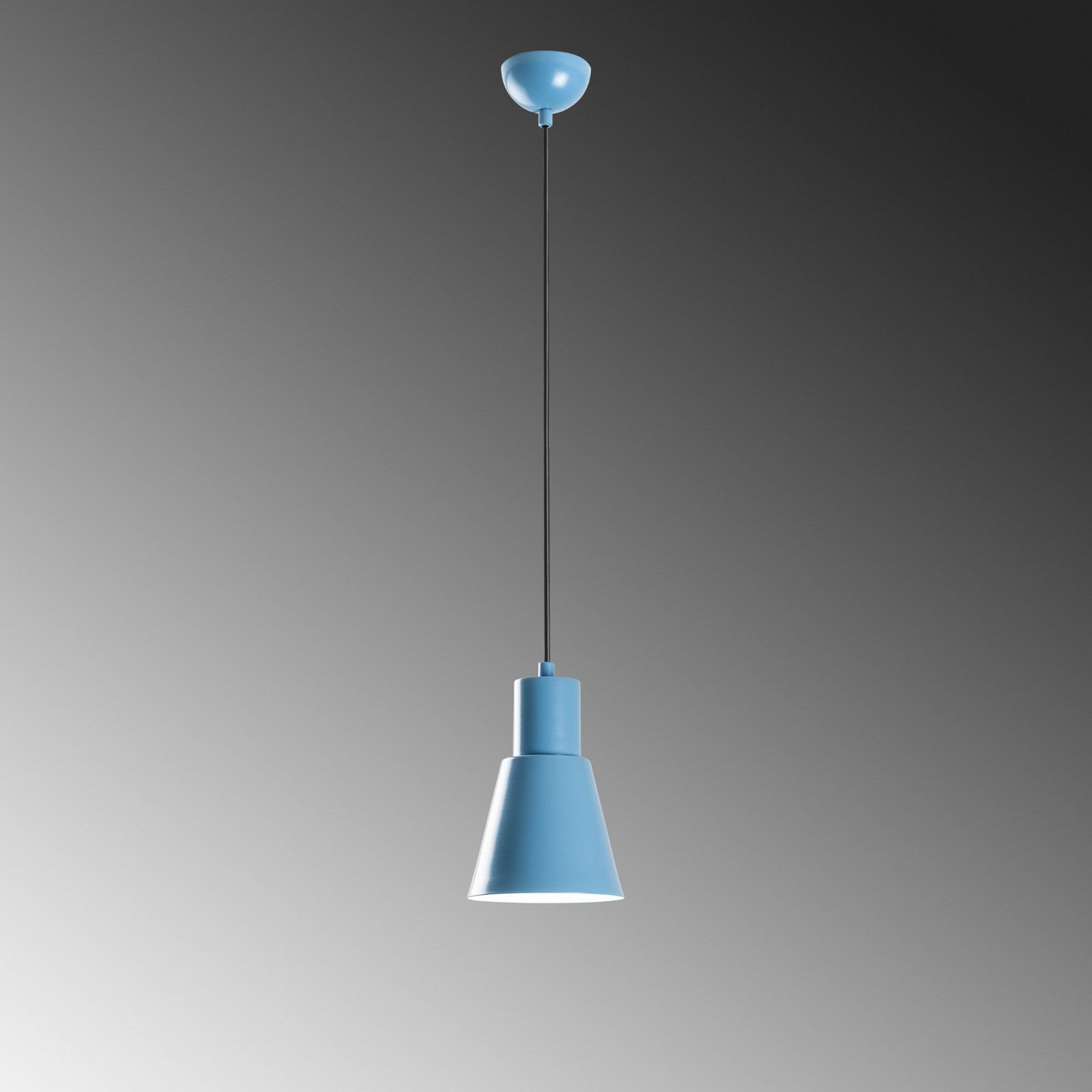 Konikkem pendant light, light blue, metal, Ø 14 cm, E27