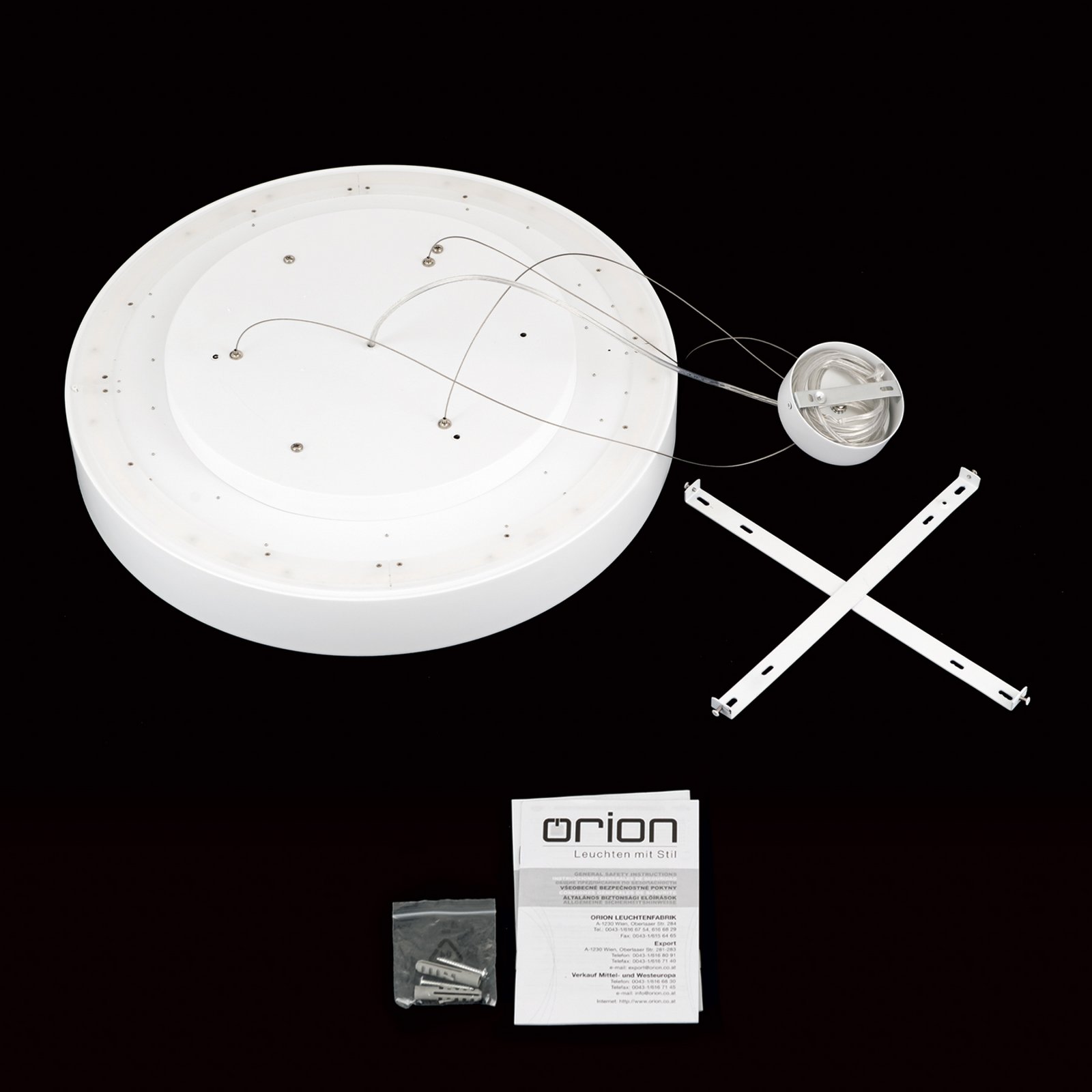 LED таванска лампа VARIO, Ø 60 cm, бяла, метал, CCT, с регулируема яркост