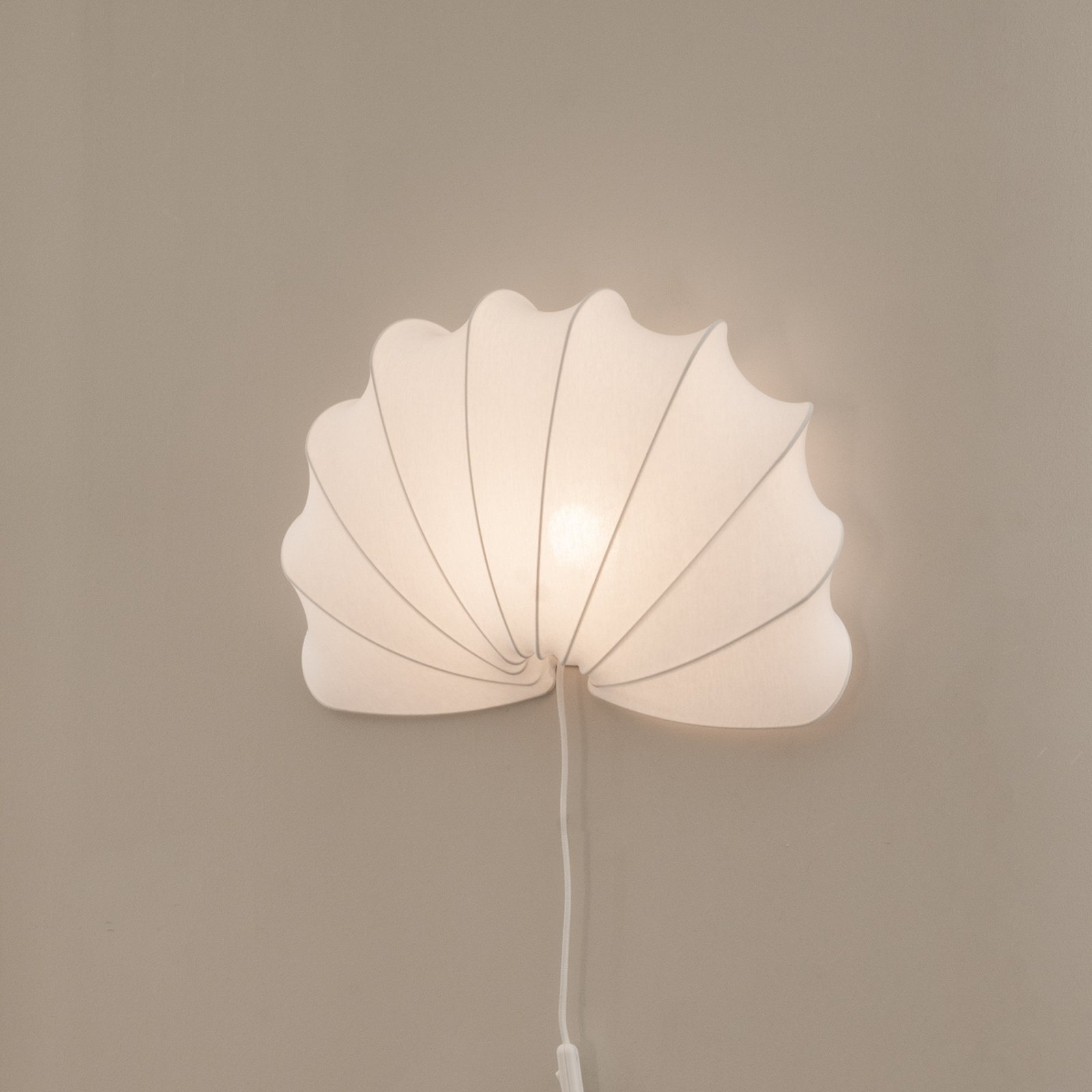 Anna wandlamp, katoen, wit, Ø 53,5 cm - Watt & Veke