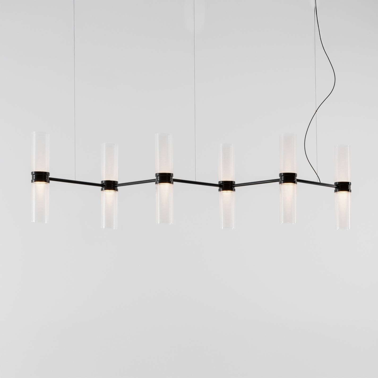 Suspension LED Artemide Zephyr Linear, noir, 160 cm, application