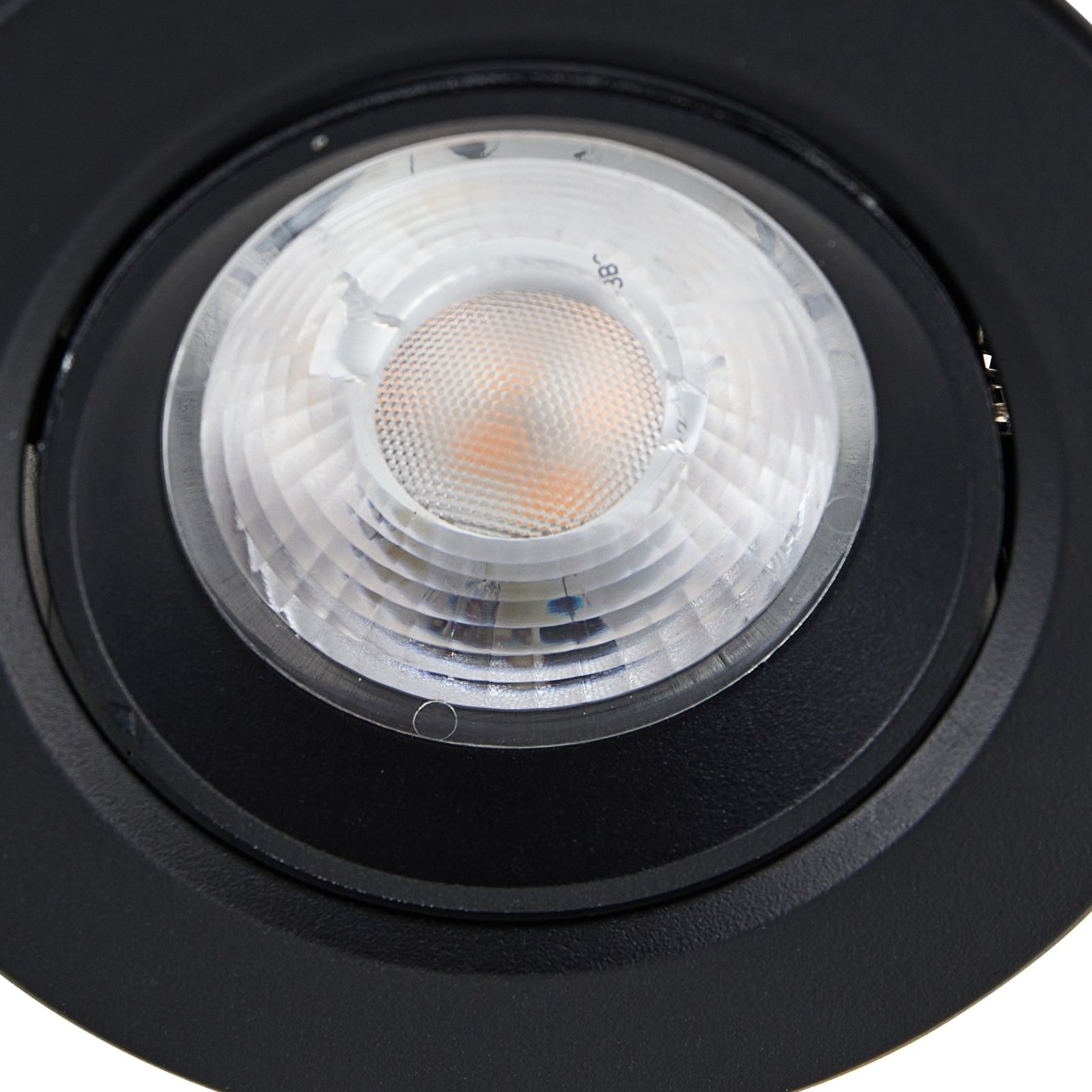 Prios LED lumina încastrată Shima, negru, 9 W, 3000K, dimabil