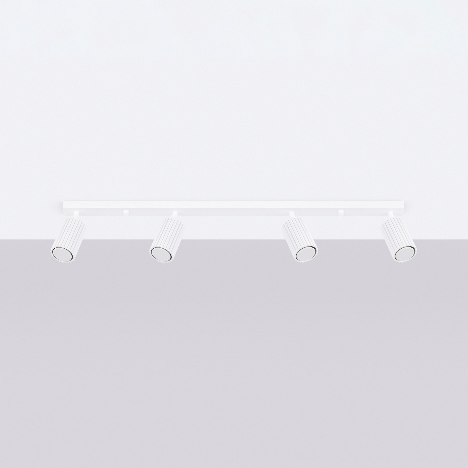 Deckenstrahler Karbon, weiß, Länge 81 cm, Aluminium, 4-flg.