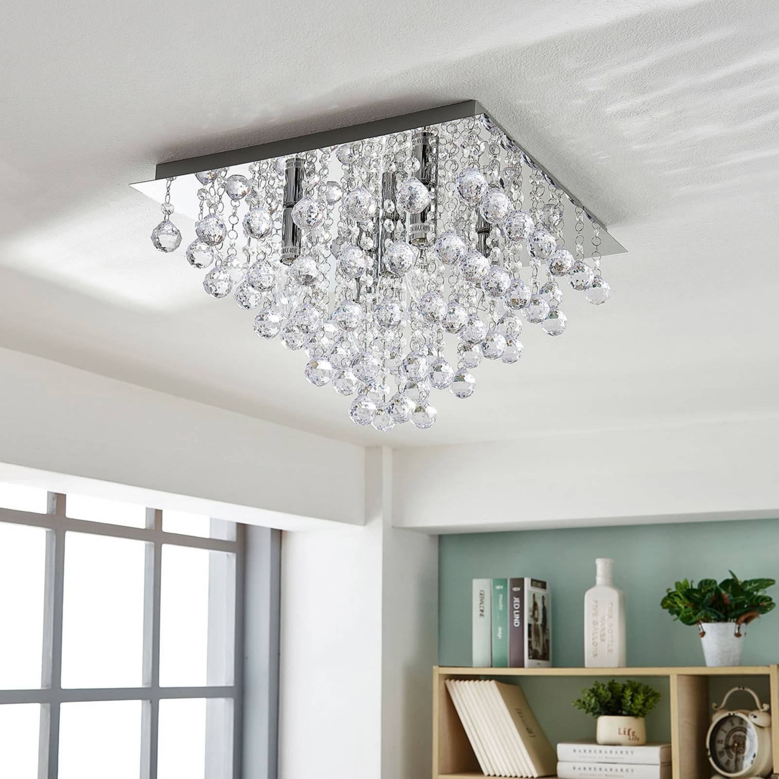 Photos - Chandelier / Lamp Lindby Annica angular ceiling light with acrylic elements 