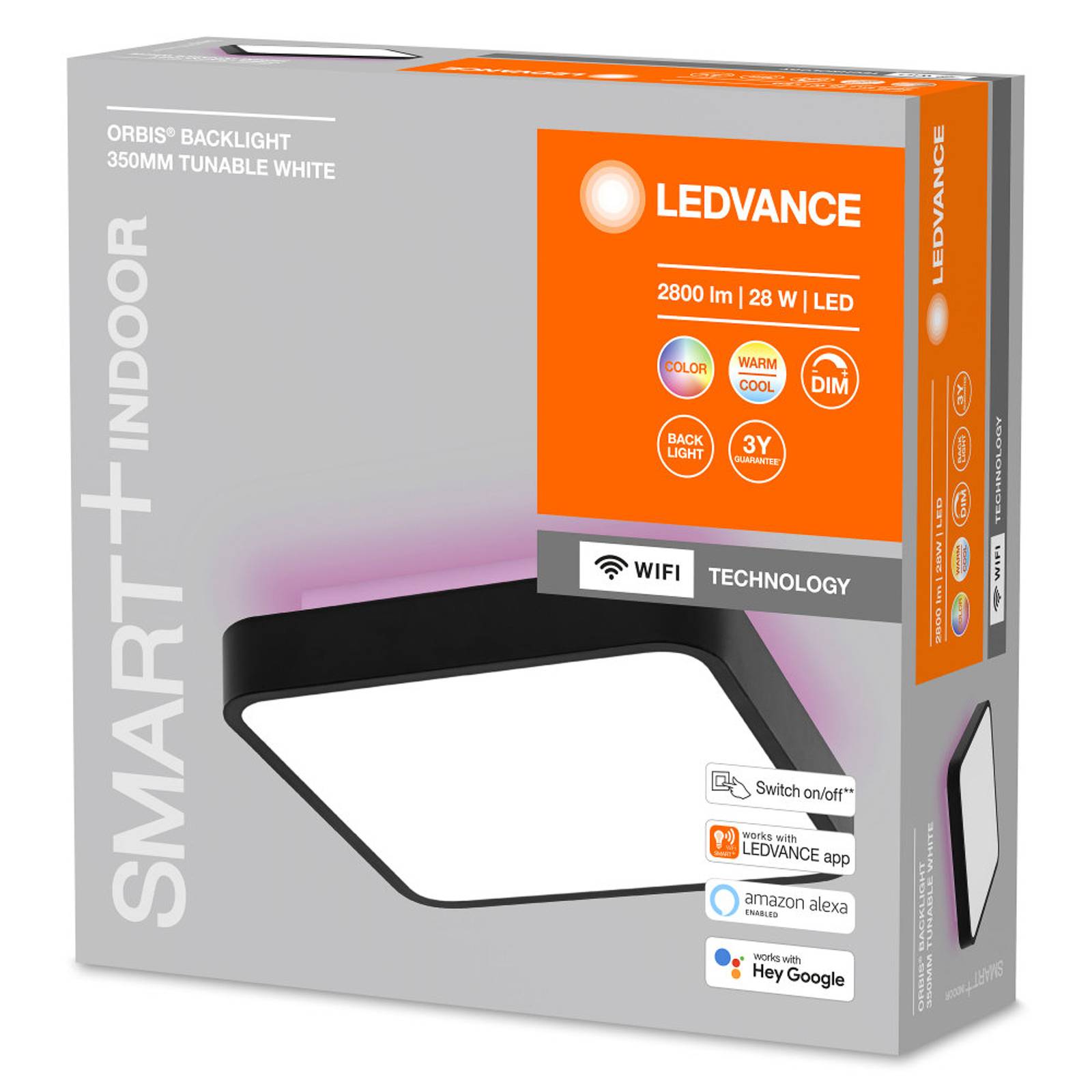 LEDVANCE SMART+ WiFi Orbis Backlight czarna 35x35