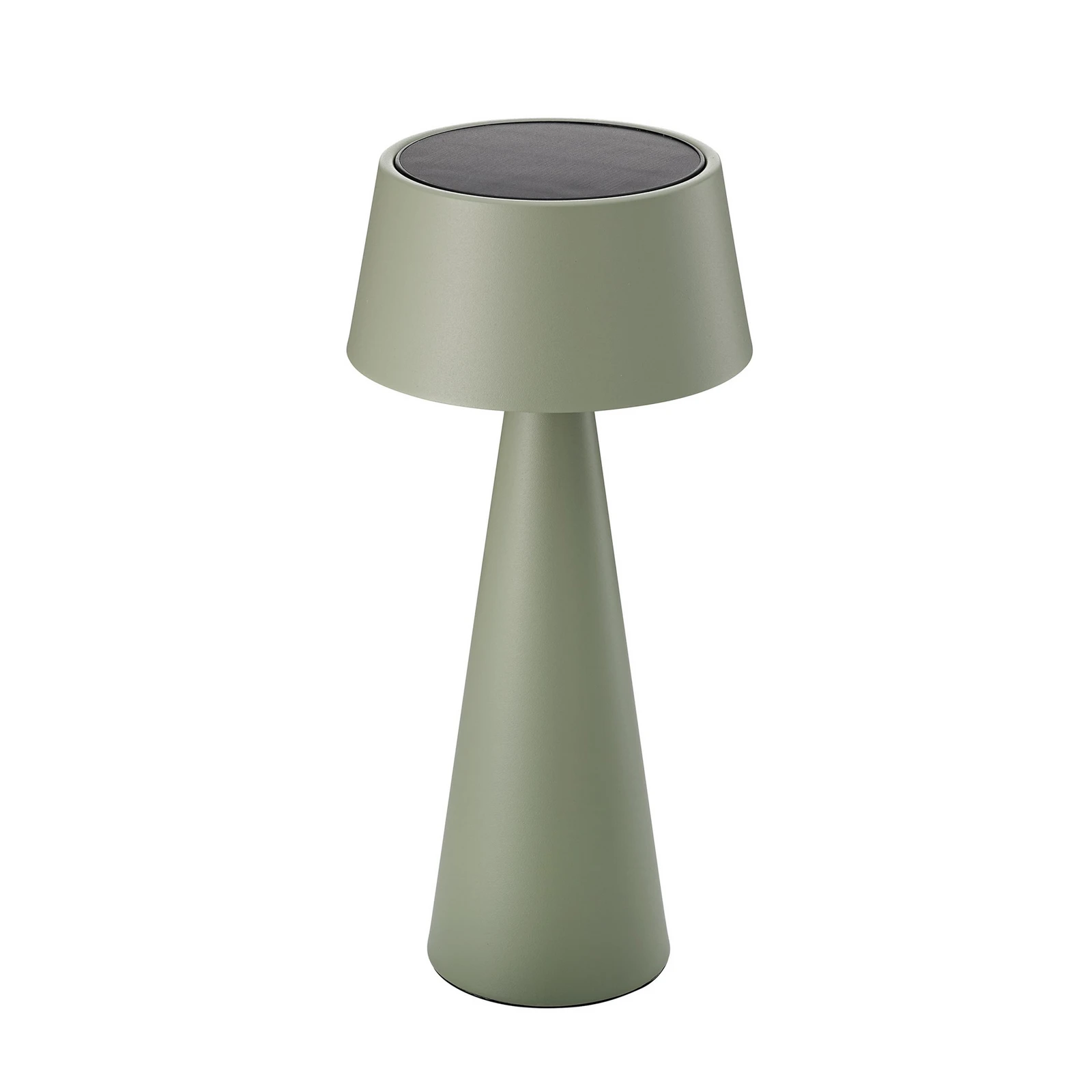 LED stolová lampa Solino, zelená, solárna/USB, 26 cm, IP44