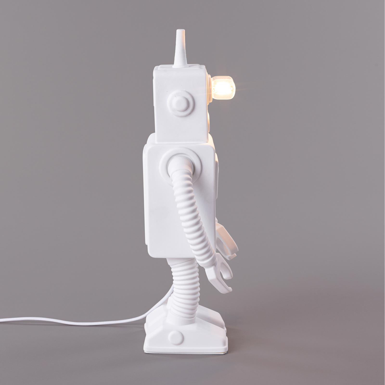 LED decoratie-tafellamp Robot Lamp, Porselein, wit