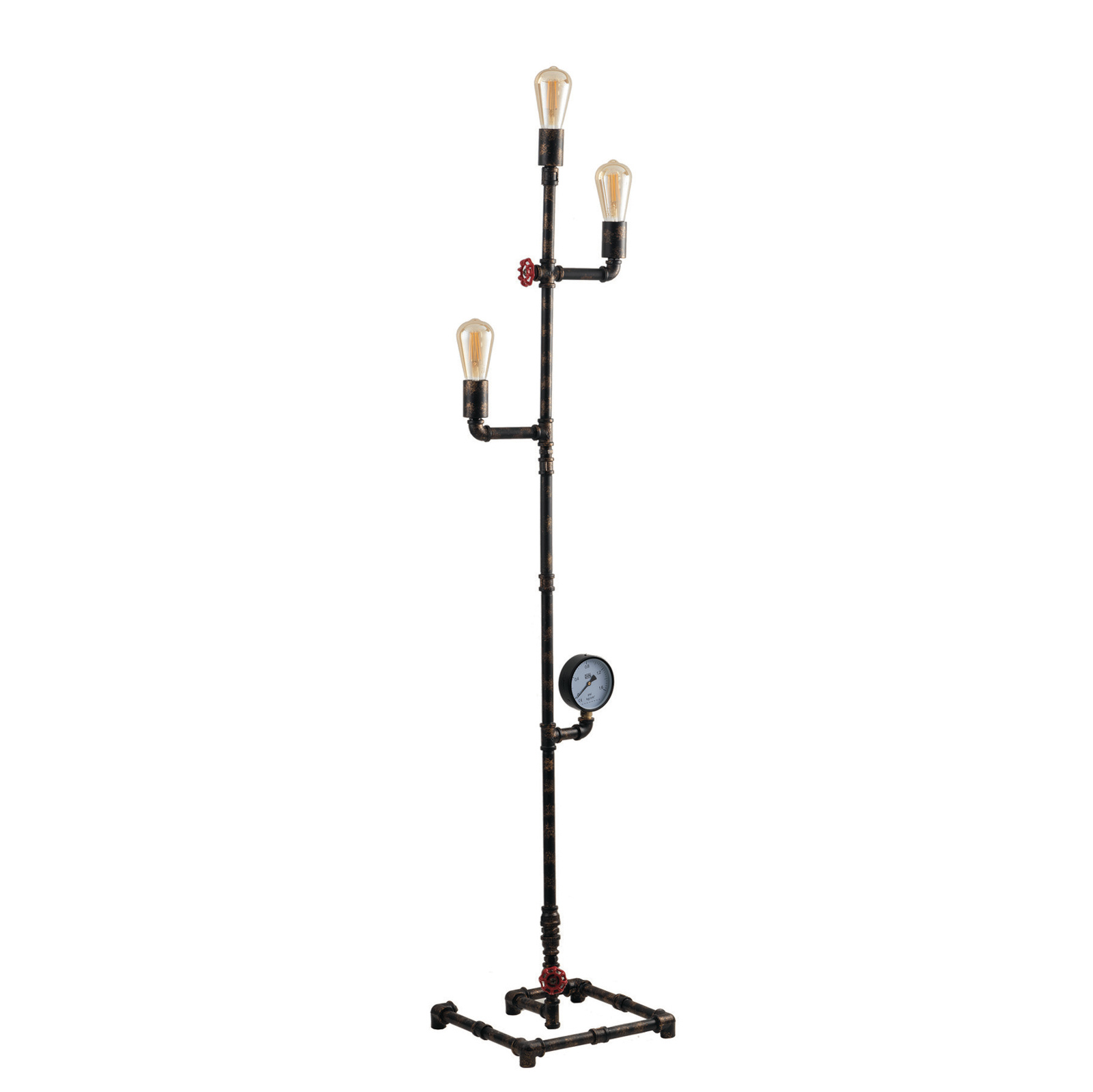 Amarcord floor lamp, rusty brown, 3-bulb