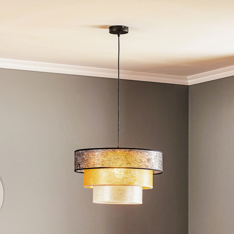 Suspension tissu Luneta noire/dorée/argentée Ø45cm