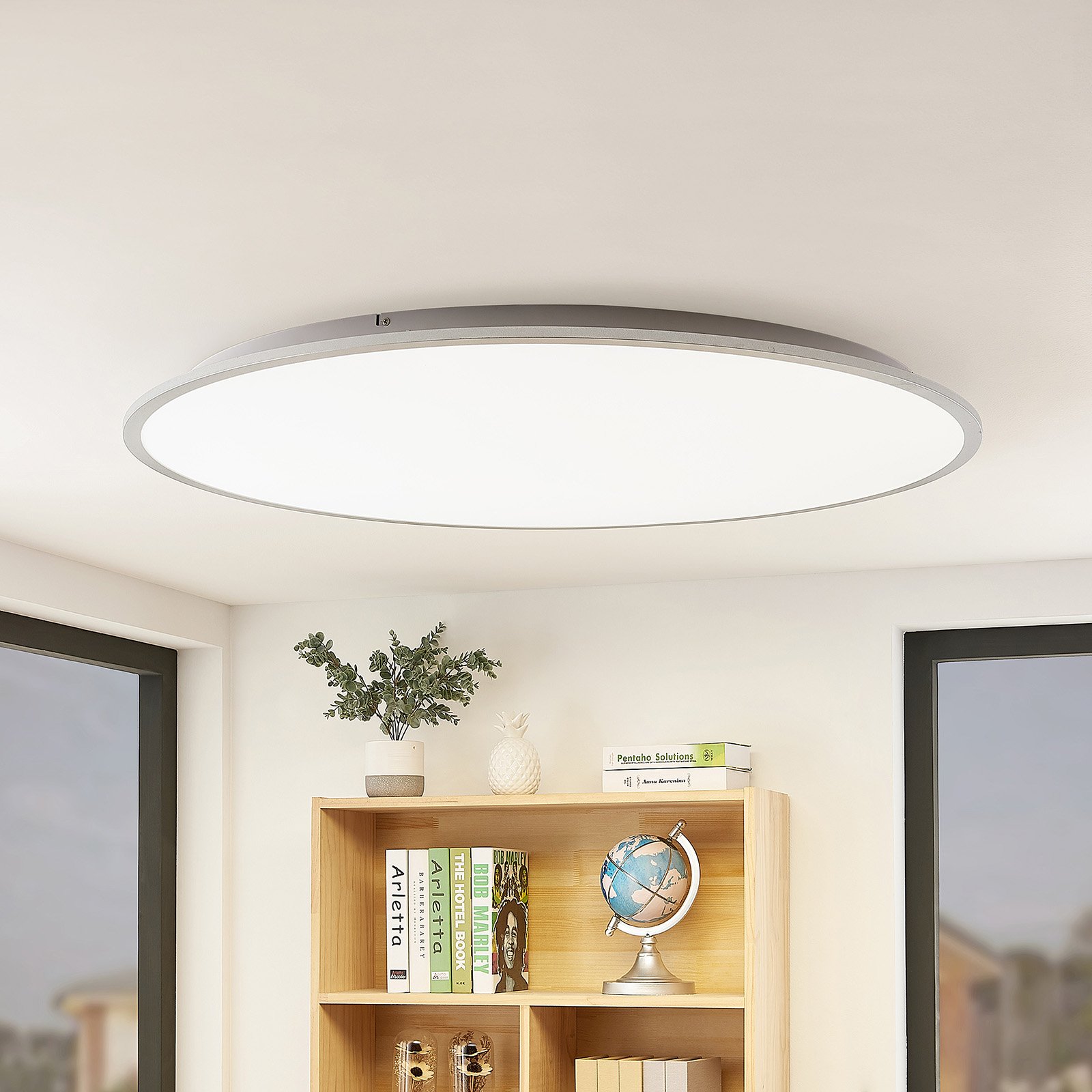 Narima LED Ceiling Lamp 4.000K Ø100 White/Silver - Lindby