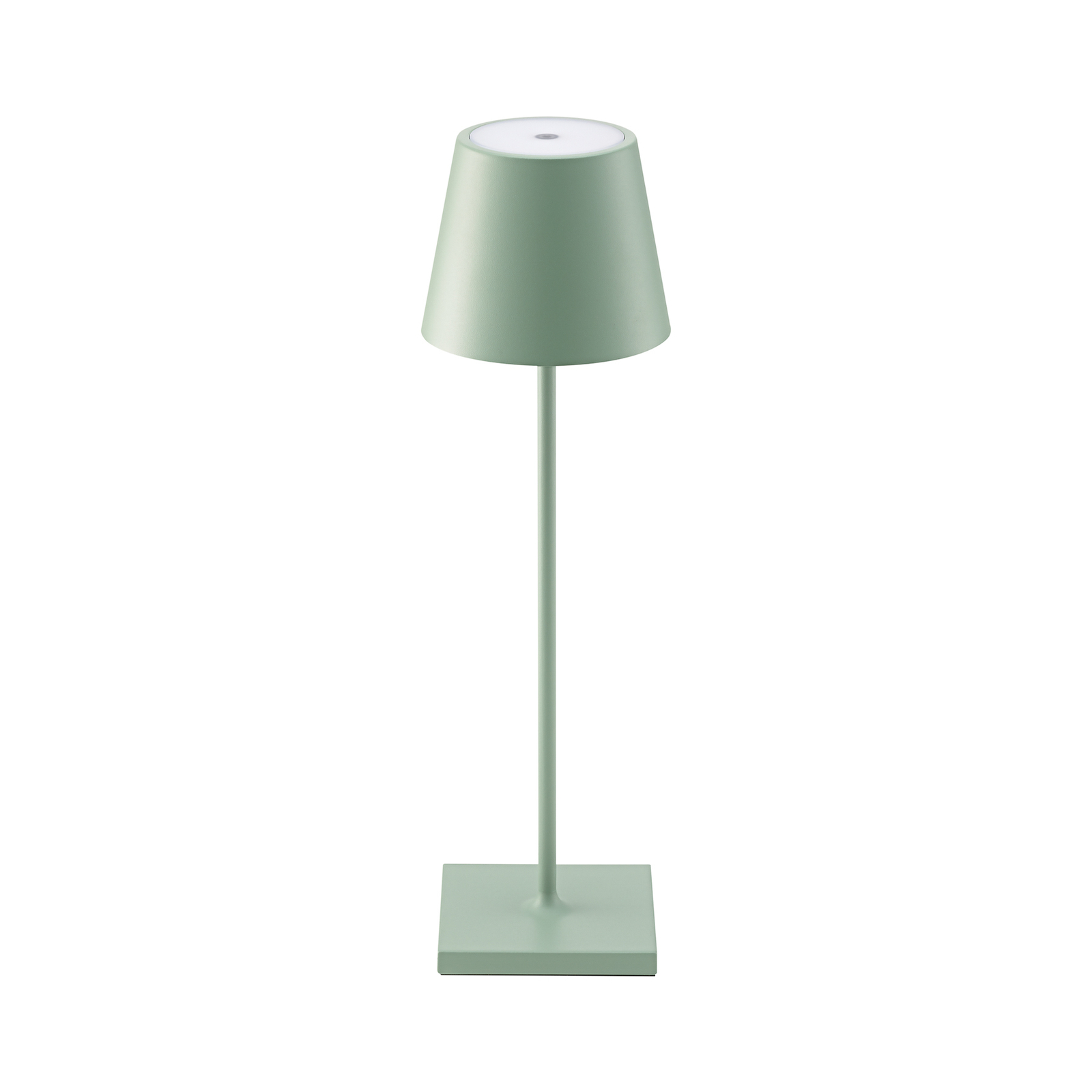 "Nuindie" LED įkraunama stalinė lempa, apvali, 38 cm, šalavijo žalios