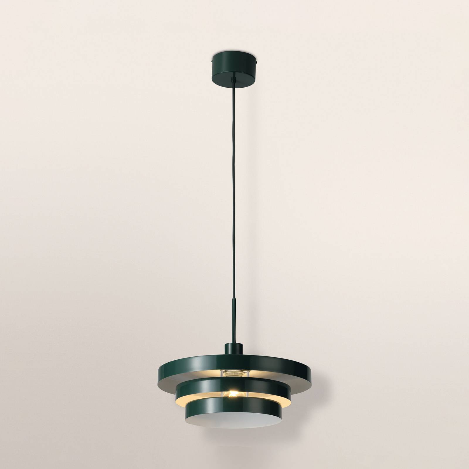 Żyrandol OSRAM Decor Layer, ciemnozielony, Ø 40 cm, metalowy
