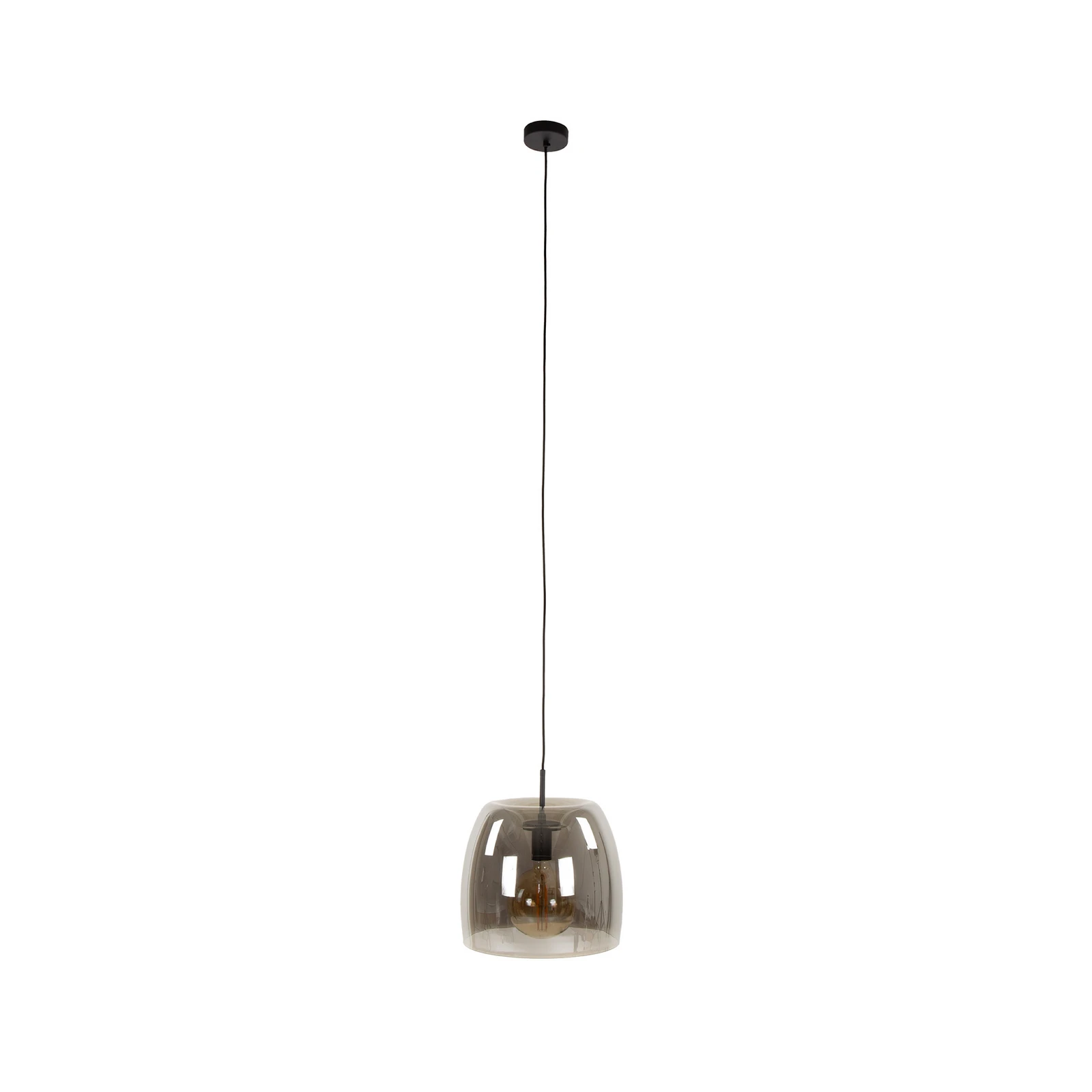 Obesna svetilka Philippa, dimno siva, Ø 35 cm, steklo, 1 x E27