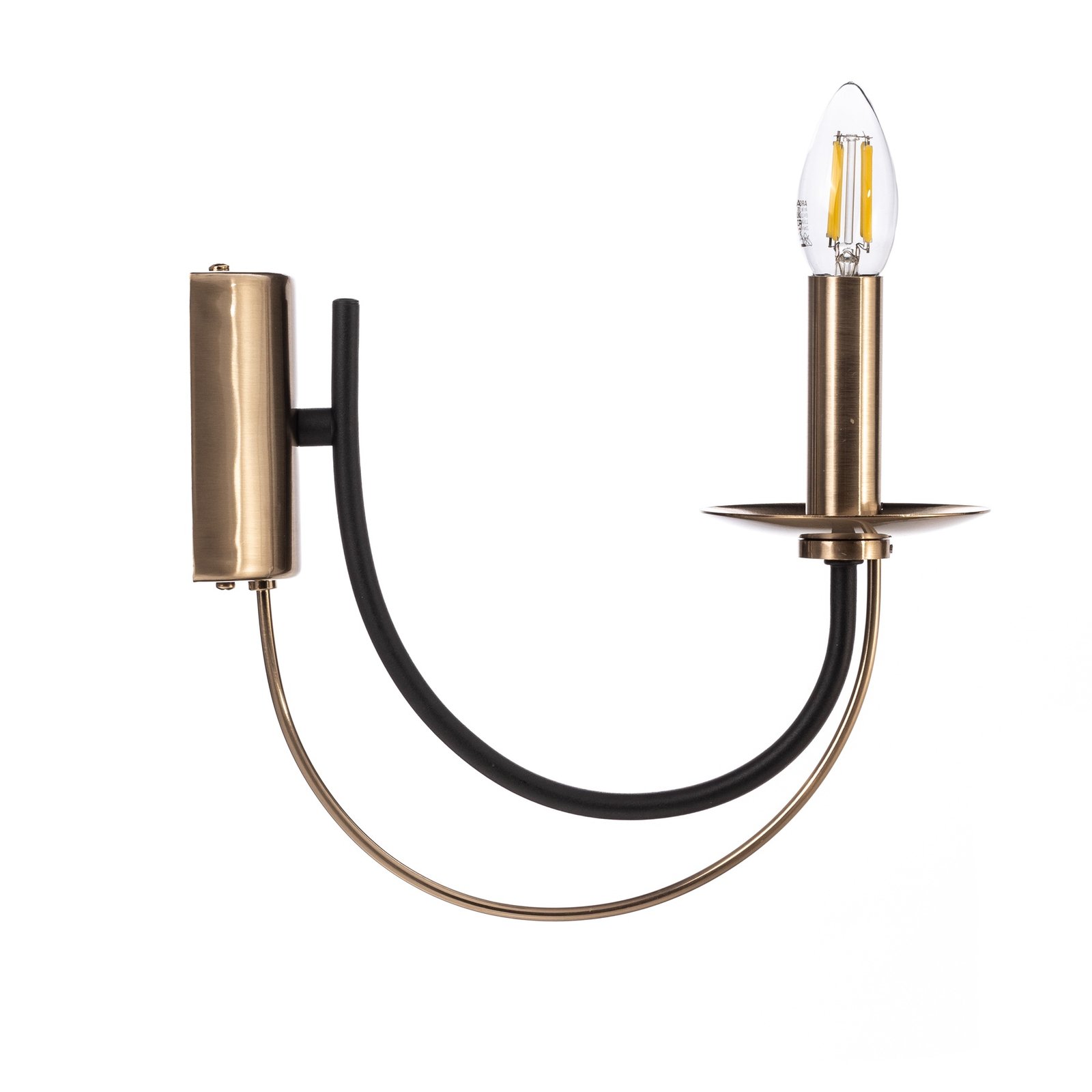 Ferra wall light, antique brass, 1-bulb