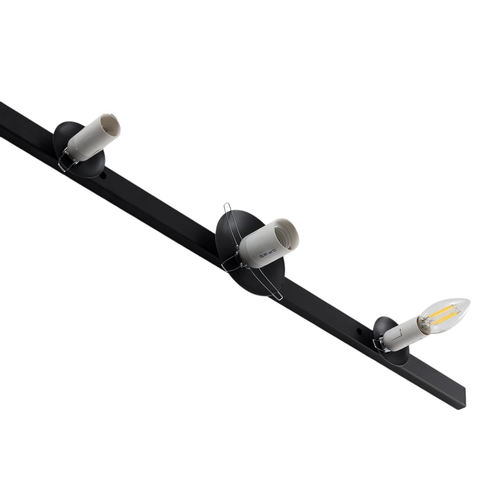 Garda 3 wall light, black, metal, glass, 3-bulb