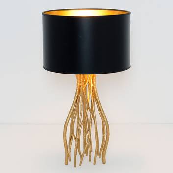 Lampe à poser Capri noire, rond, hauteur 44 cm