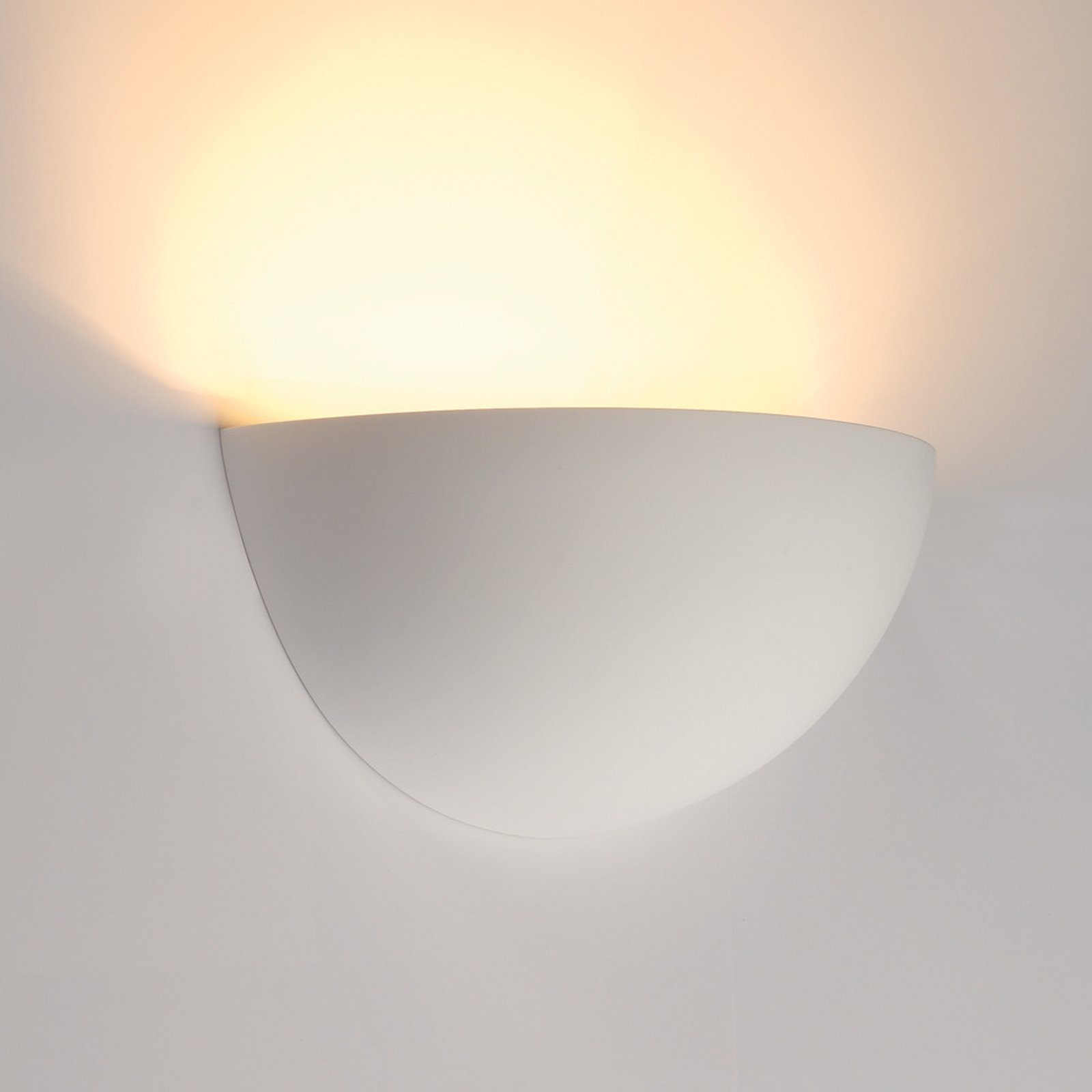 SLV Plastra 101 væglampe, hvid, gips, bredde 14 cm
