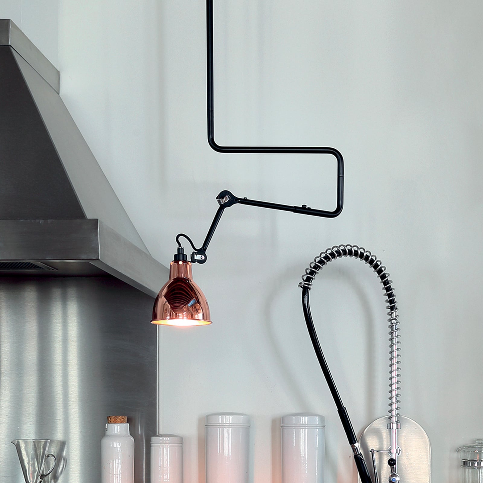312 Deckenleuchte Schwarz/Schwarz/Kupfer - Lampe Gras