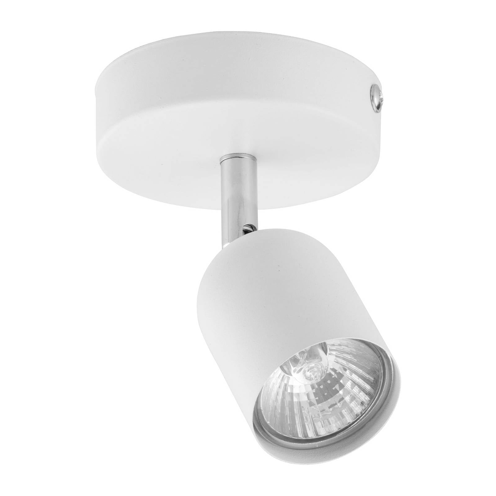 Euluna Top ceiling spotlight, one-bulb, white - Bedroom - Flush Ceiling Light - dimmable - Modern