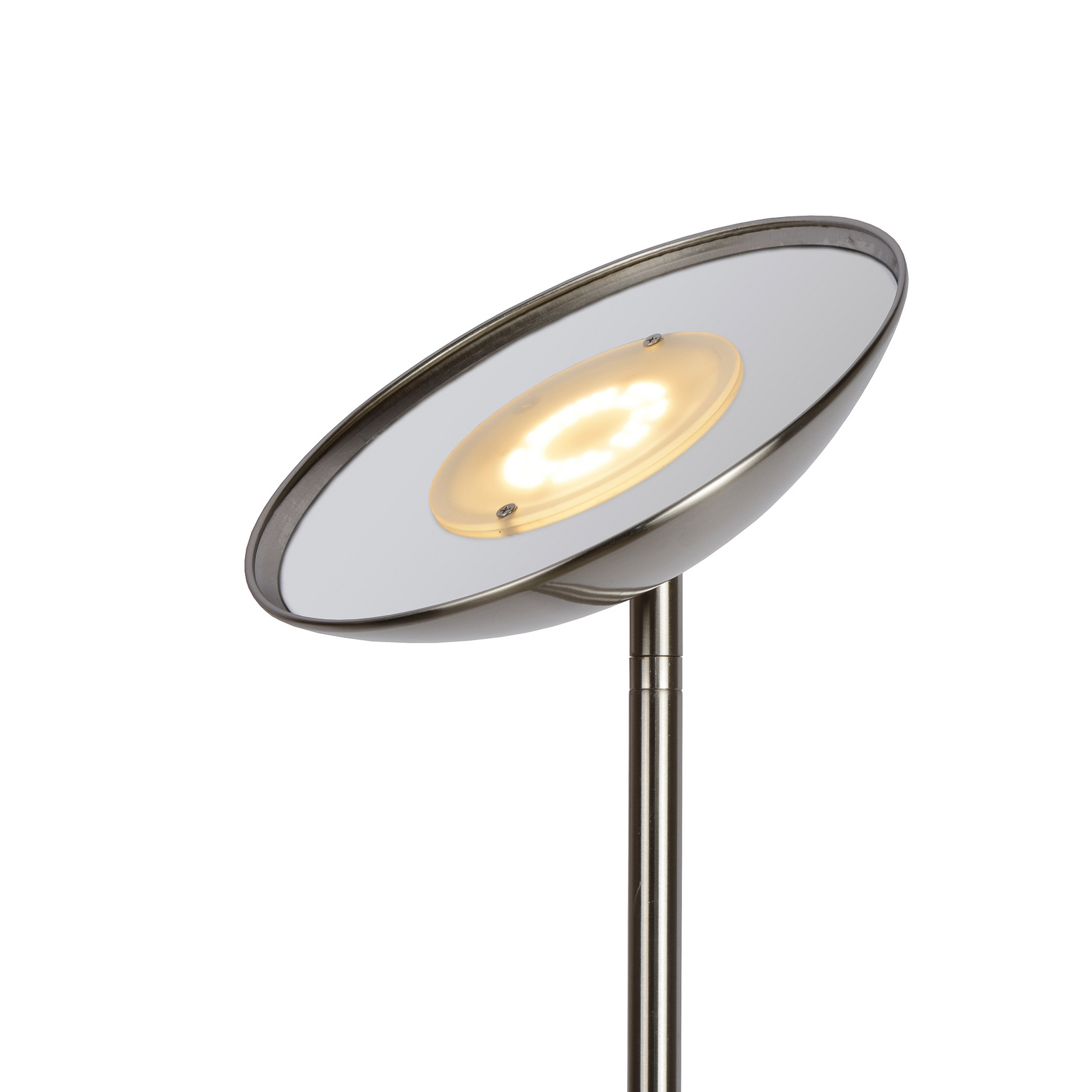 Lámpara de pie LED ZENITH, cromada, 2 luces. Altura: 180 cm. Metal atenuable Lámpara de pie LED ZENITH, cromada, 2 luces. Altura: 180 cm. Metal atenuable