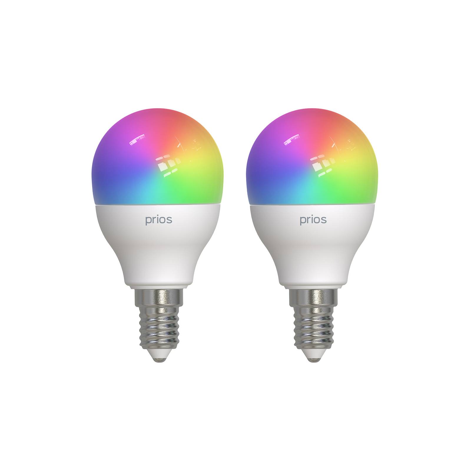 Prios LED-E14 dråbe 4,9W RGBW WLAN mat 2 stk
