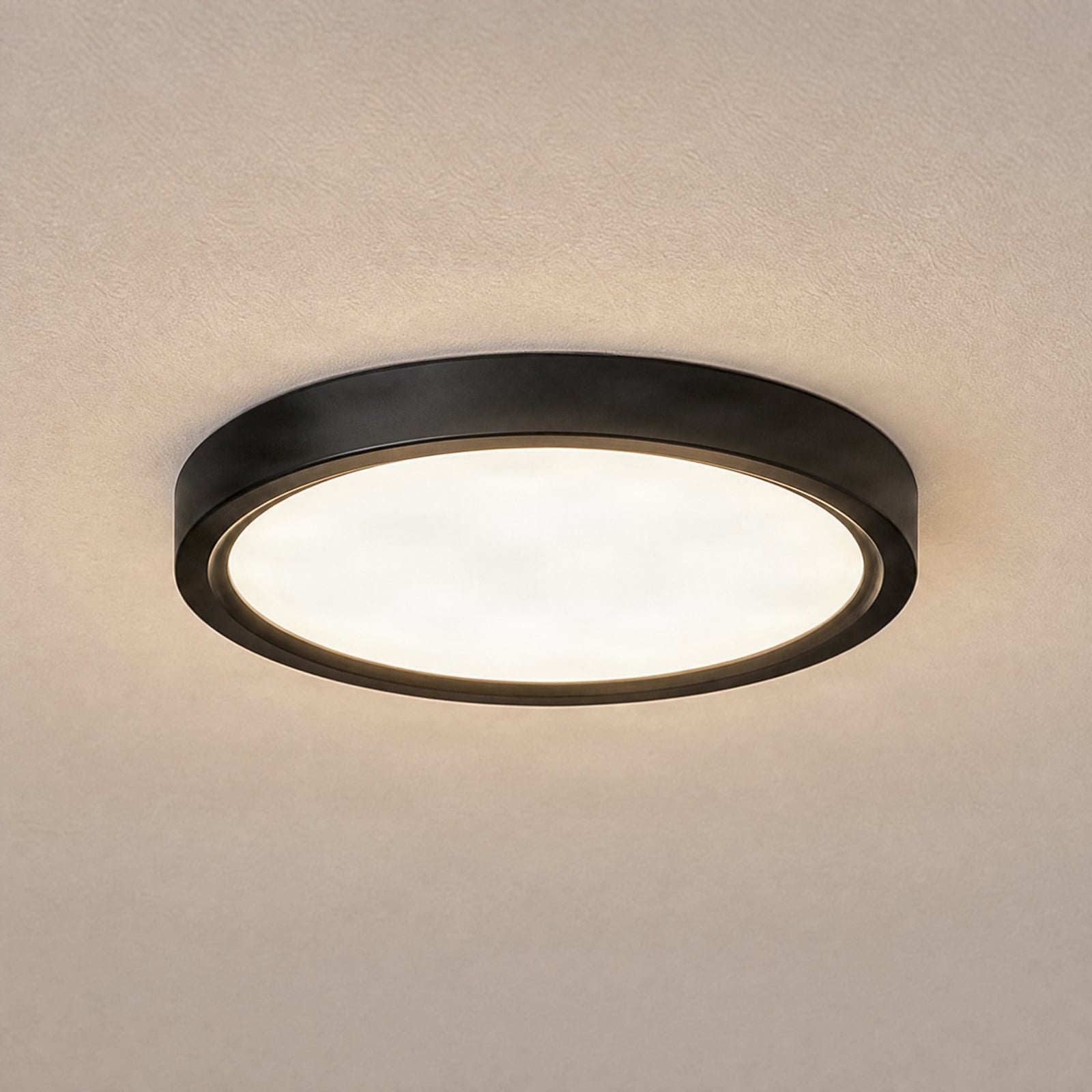 Candeeiro de teto Lindby Smart LED Pravin, Ø 23 cm, CCT, preto