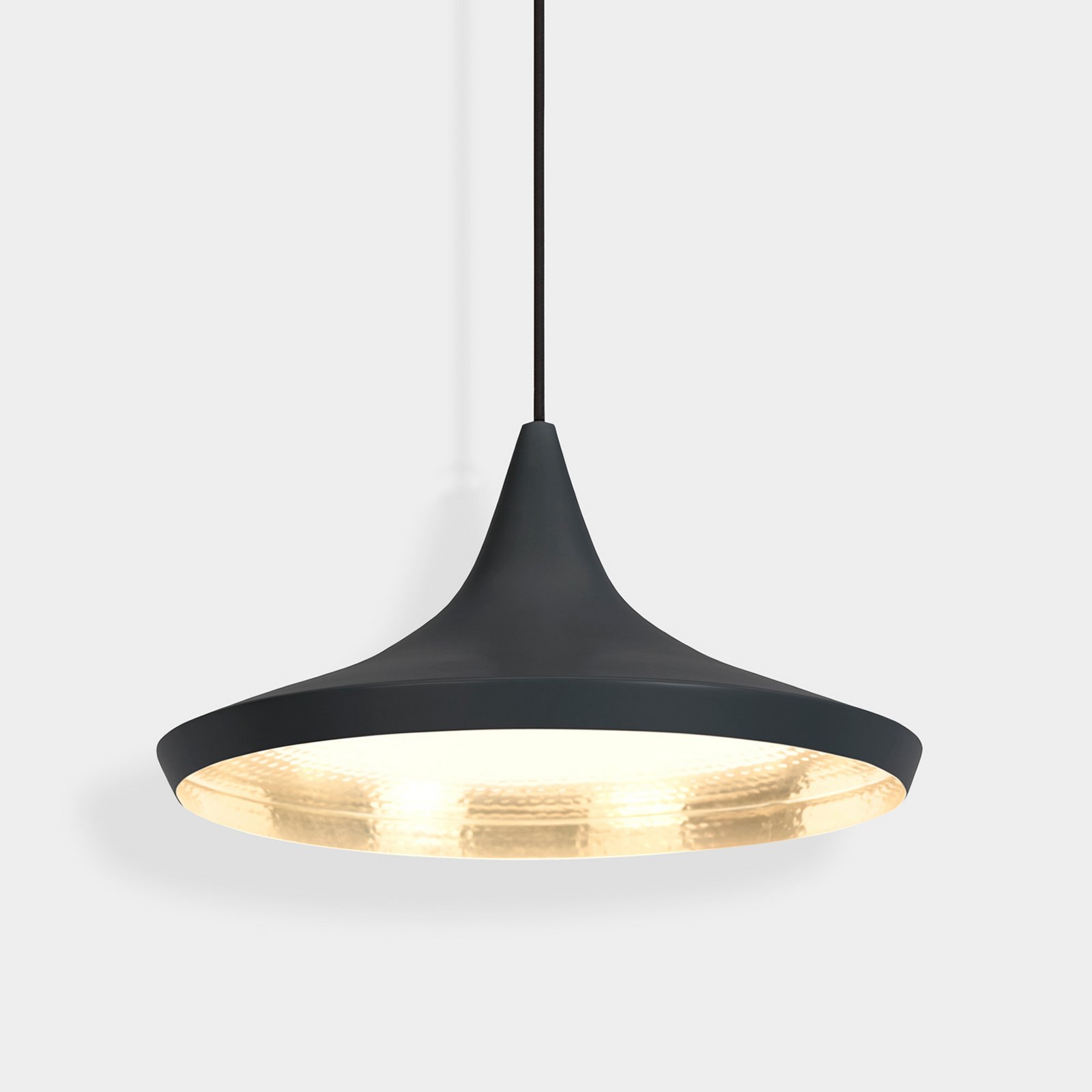 Tom Dixon LED-Hängelampe Beat Flat, schwarz, Ø 56 cm
