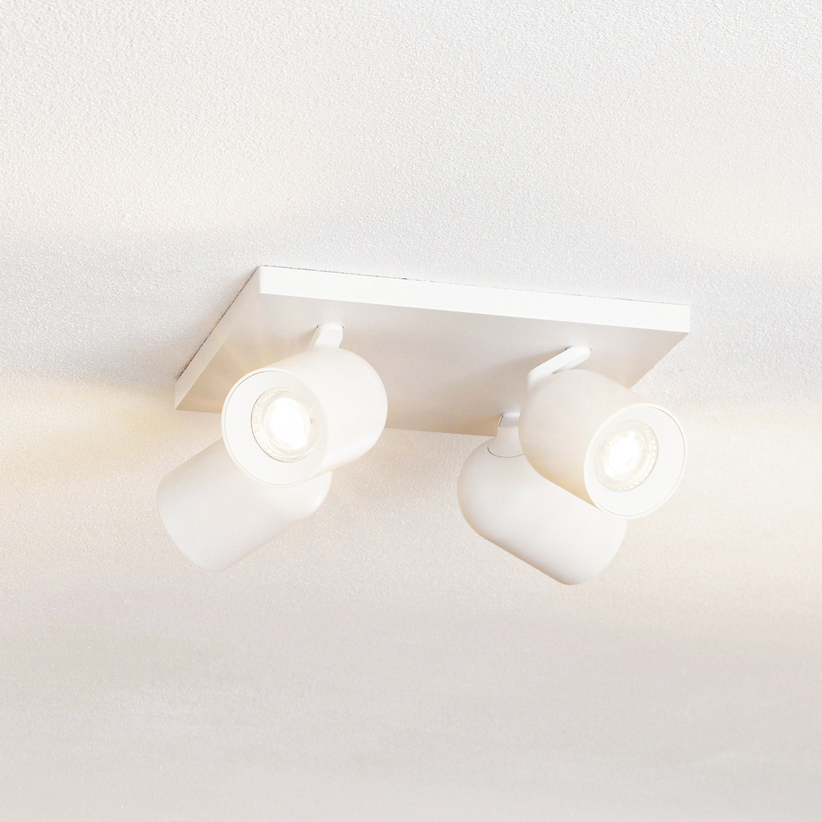 Arcchio spotlight Brinja, angular, white, 4-bulb, aluminium, GU10