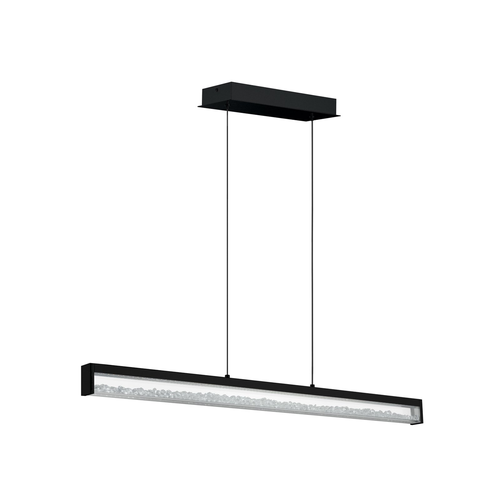 Candeeiro suspenso LED Cardito Tunable branco 100cm preto