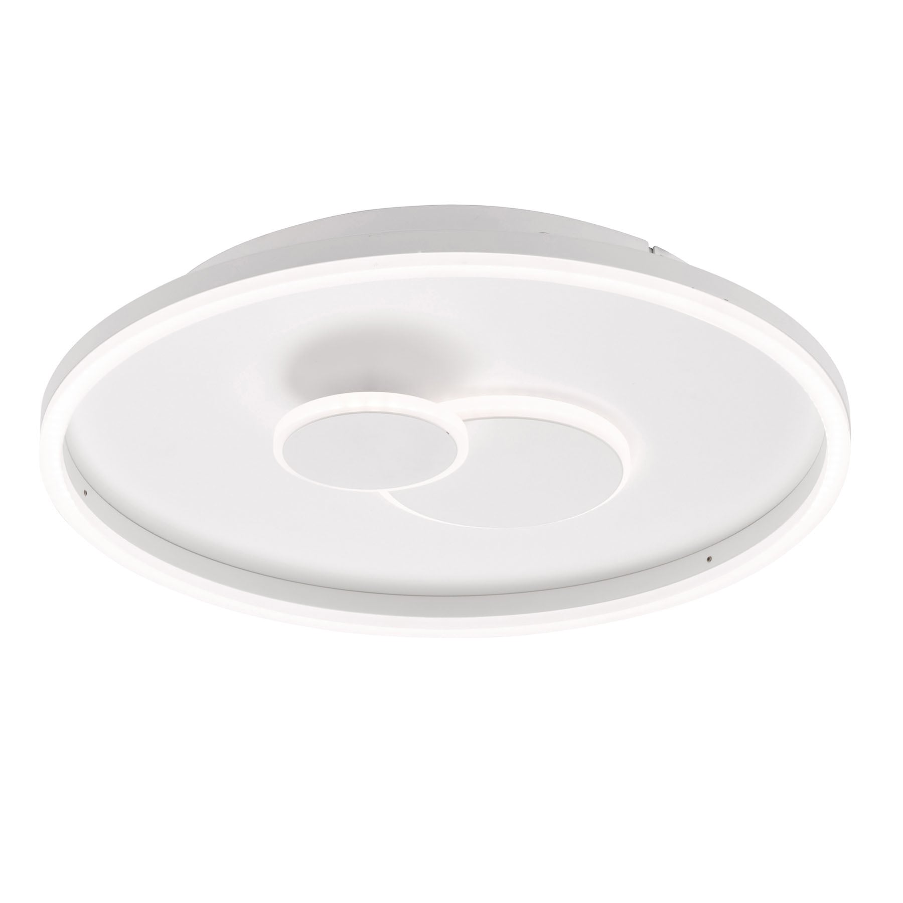 Wofi LED Deckenleuchte für Wohnzimmer weiß - dimmbar - rund - Deckenlampe modern - weiß / opal - Metall, Kunststoff
