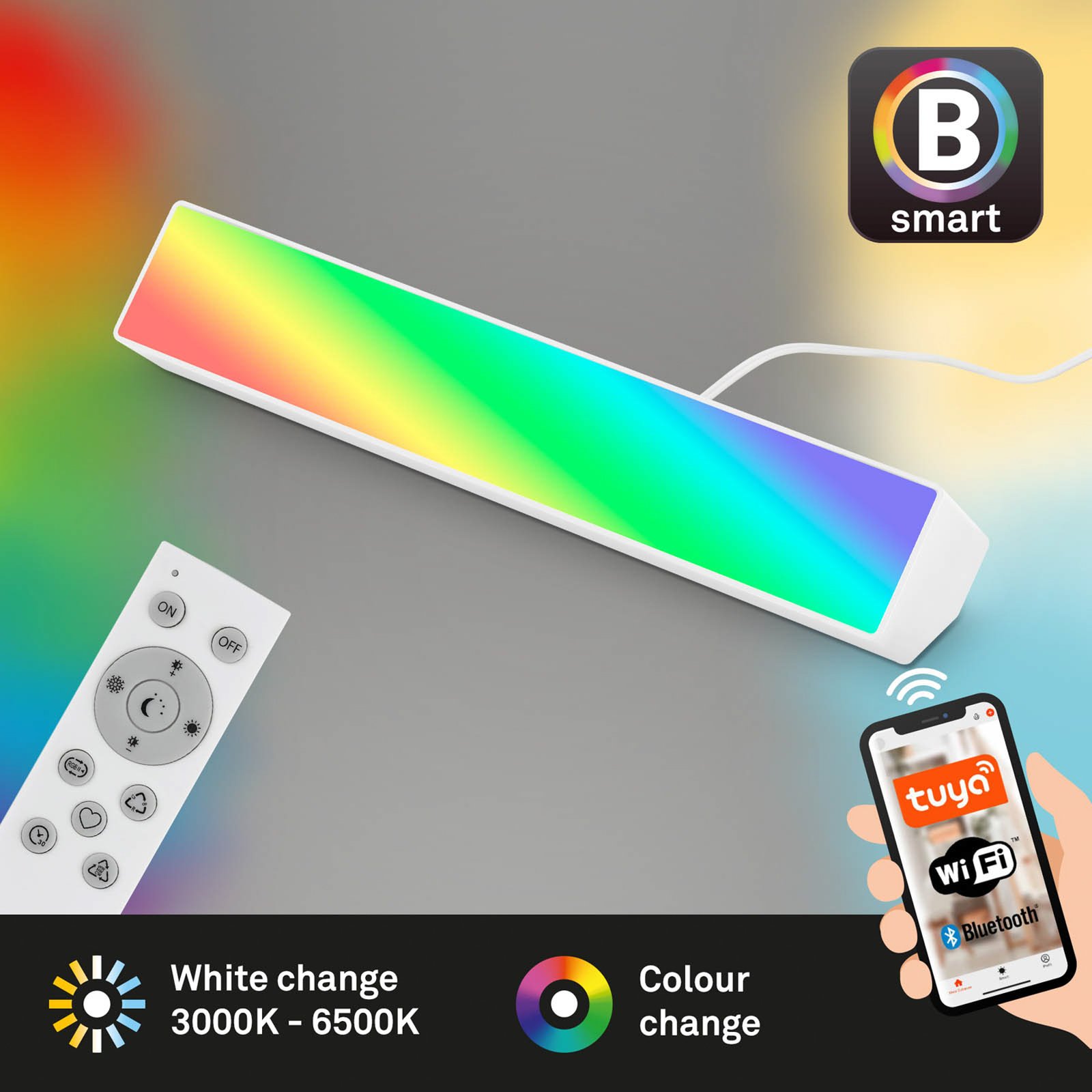 LED falmosó Muro S, CCT, RGB, dimmelhető, fehér