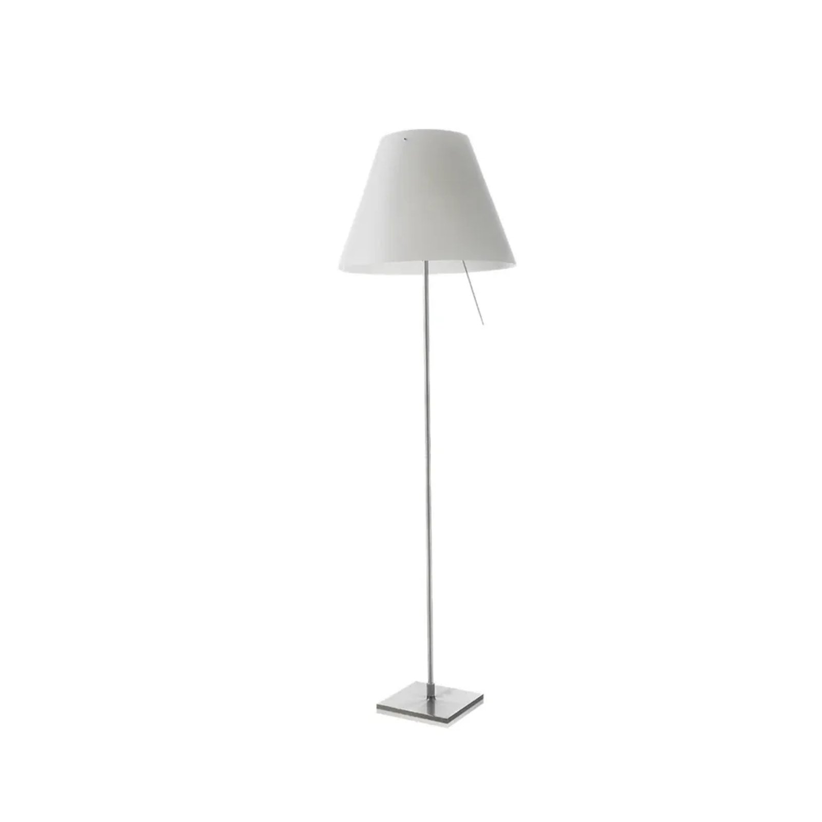 Costanza Floor Lamp Fixed Aluminium with Mistic White - Luceplan