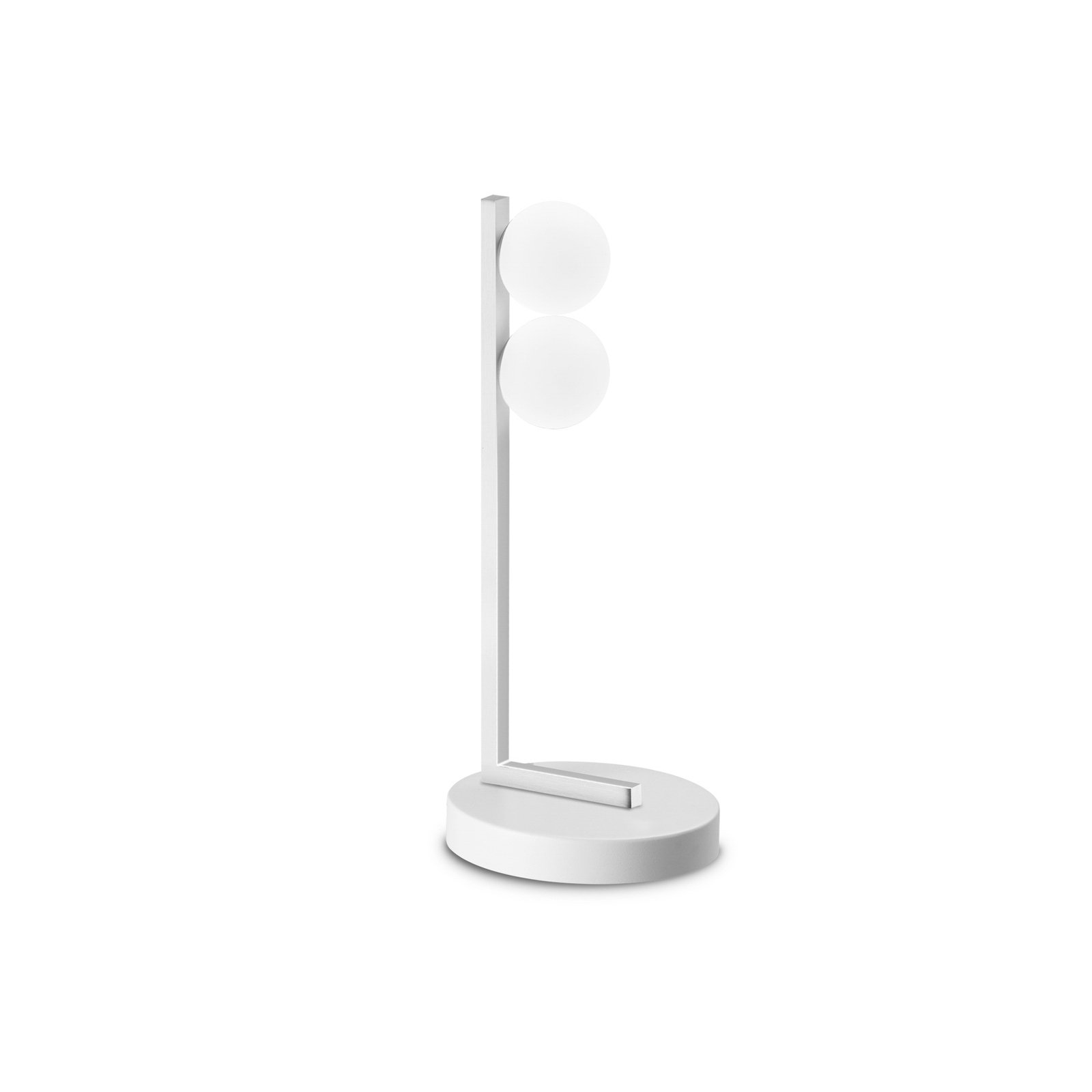 Ideal Lux LED galda lampa Ping Pong balta, 2 gaismas, stikls, metāls