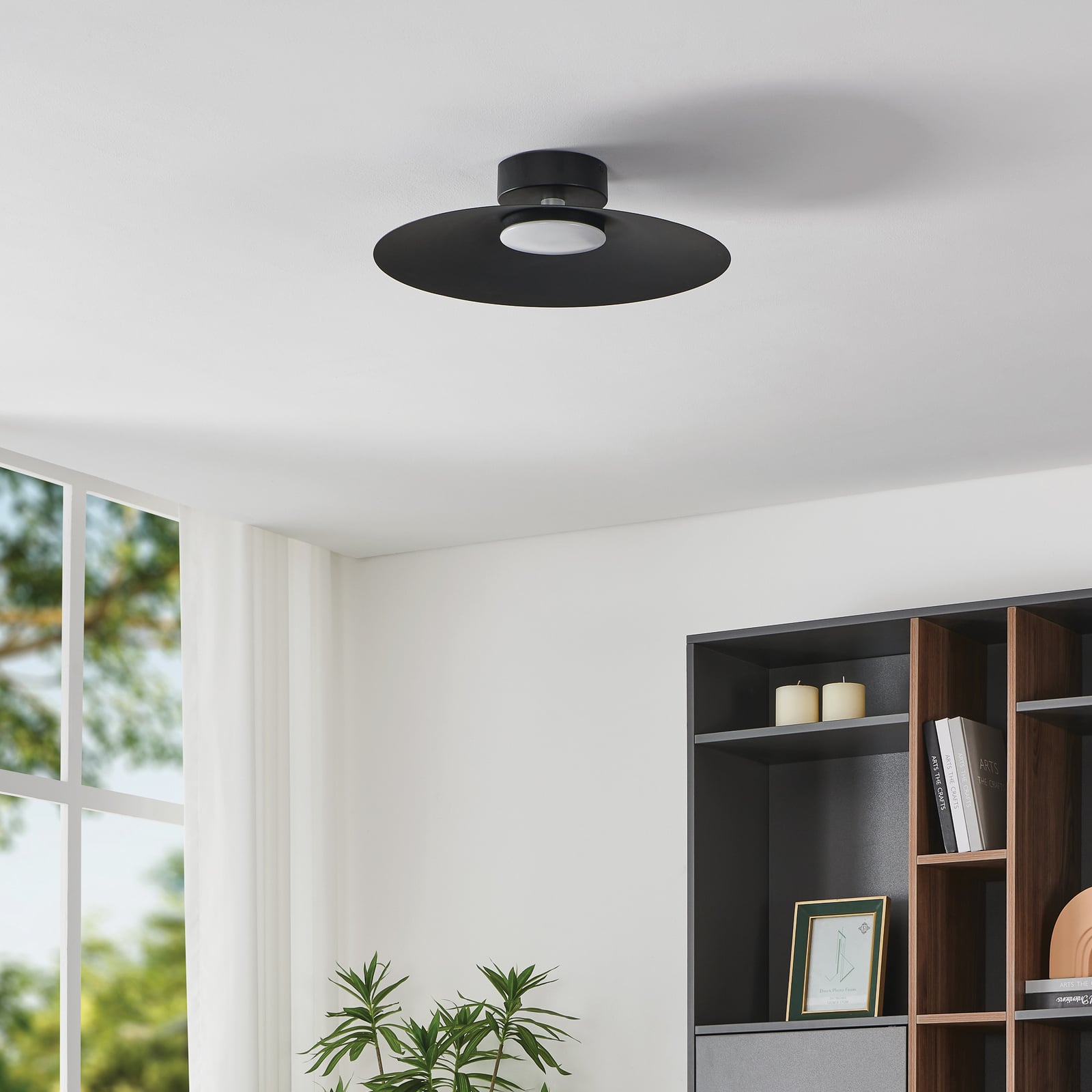 Stropné LED svetlo Conomavilla-Z, čierna Ø 45 cm CCT RGB Stropné LED svetlo Conomavilla-Z, čierna Ø 45 cm CCT RGB