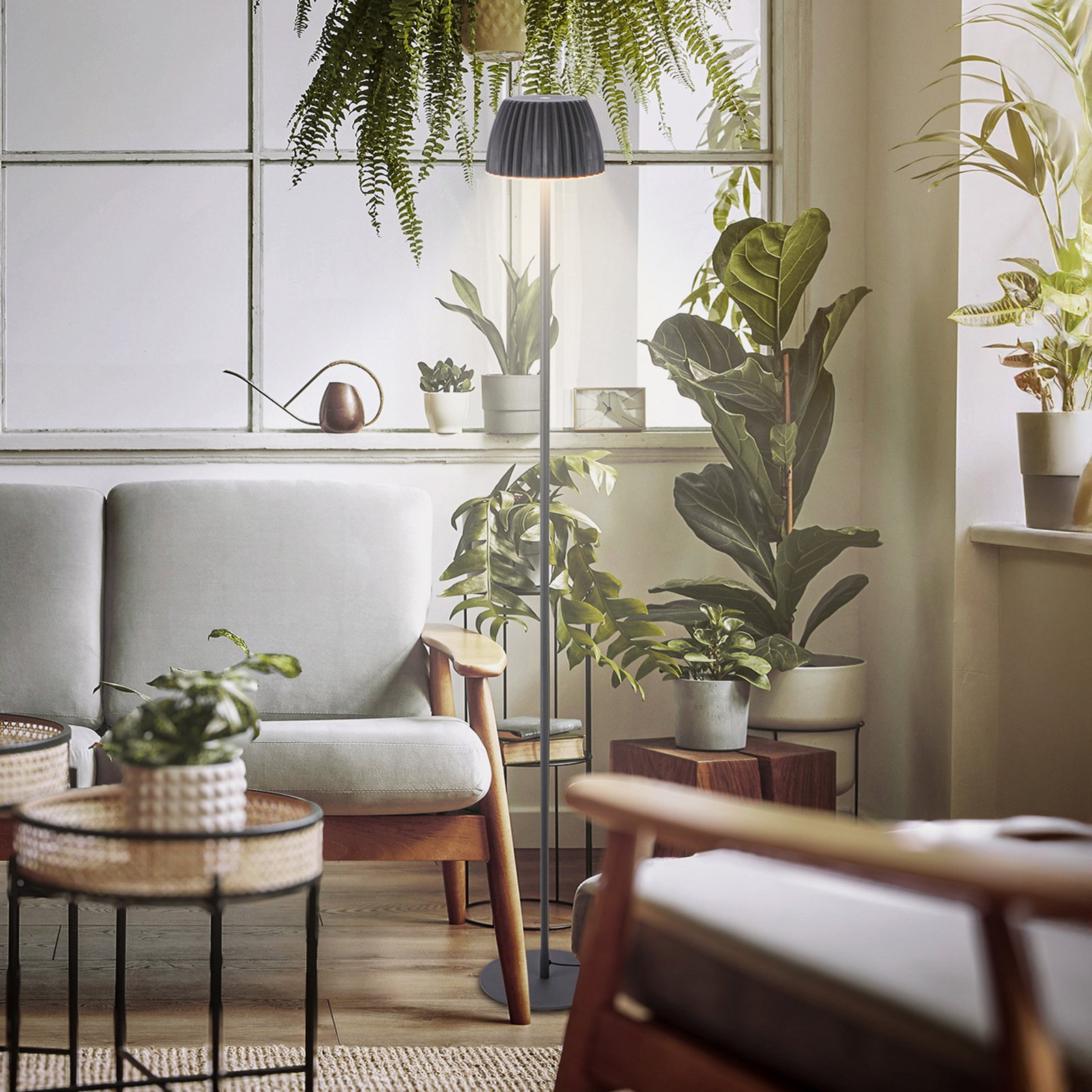 LED-Stehlampe Loca, anthrazit, Höhe 123 cm Kunststoff/Metall