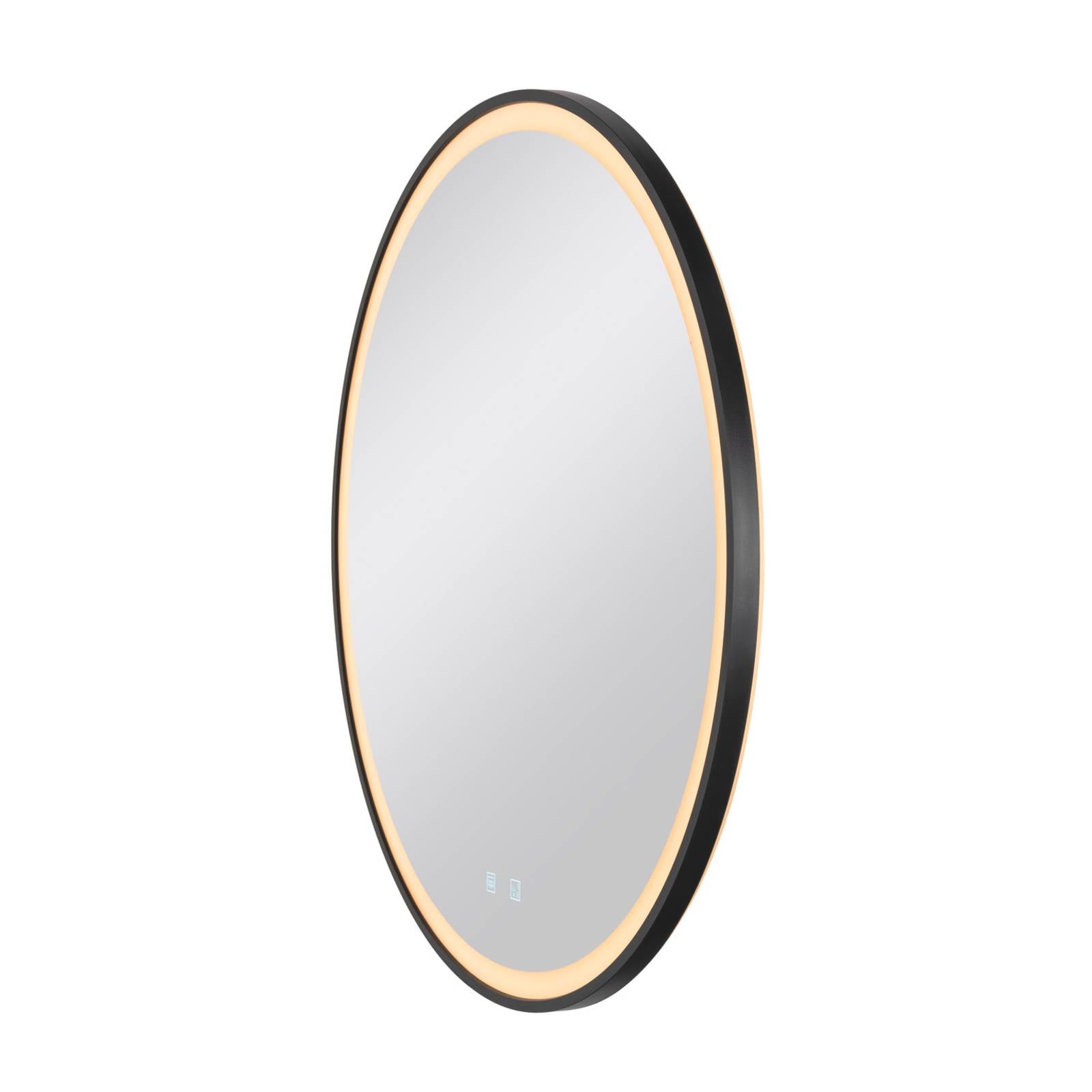 SLV Trukko LED-Wandspiegel IP44 CCT schwarz Ø 80cm