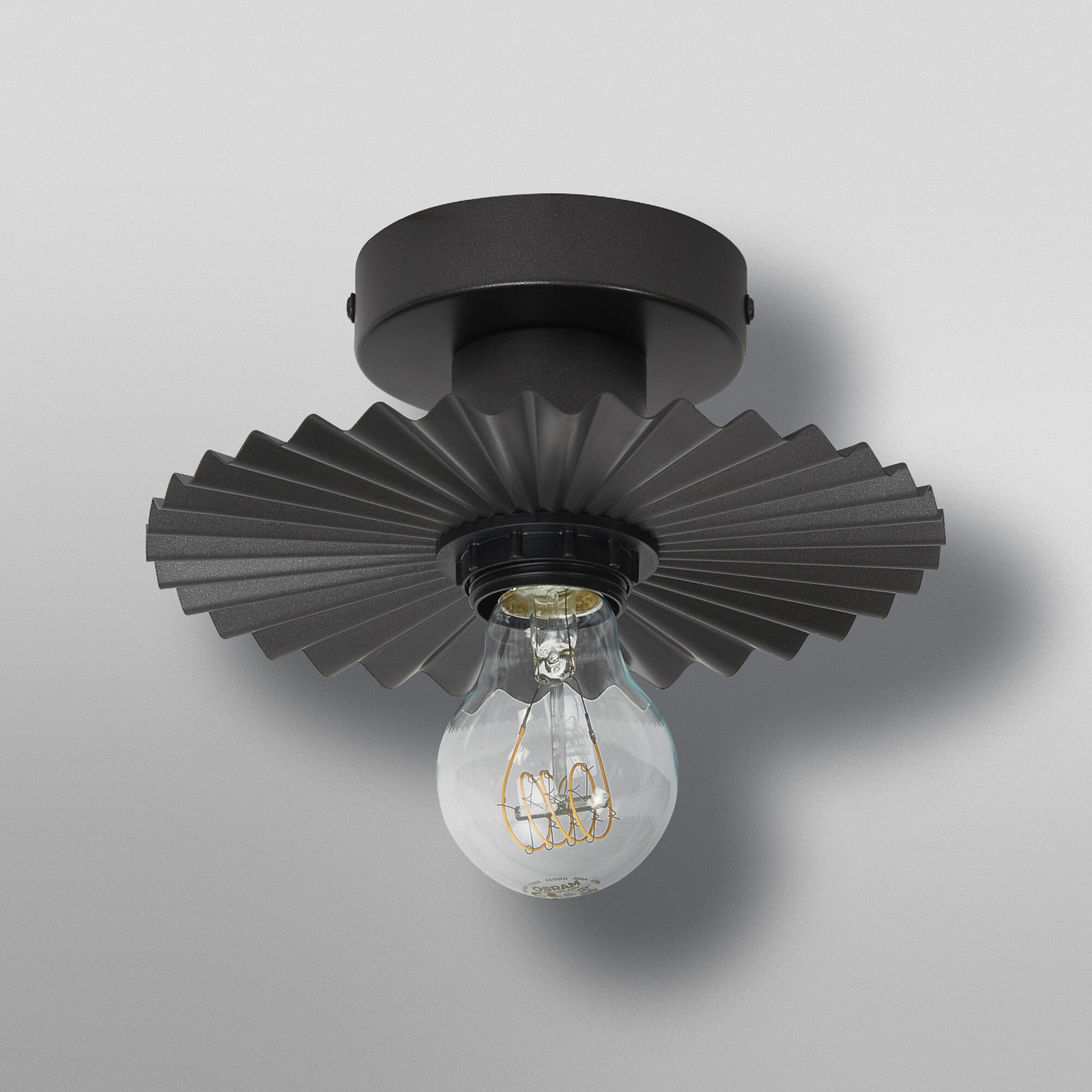 Plafonnier OSRAM Decor Plissee, gris, acier, E27
