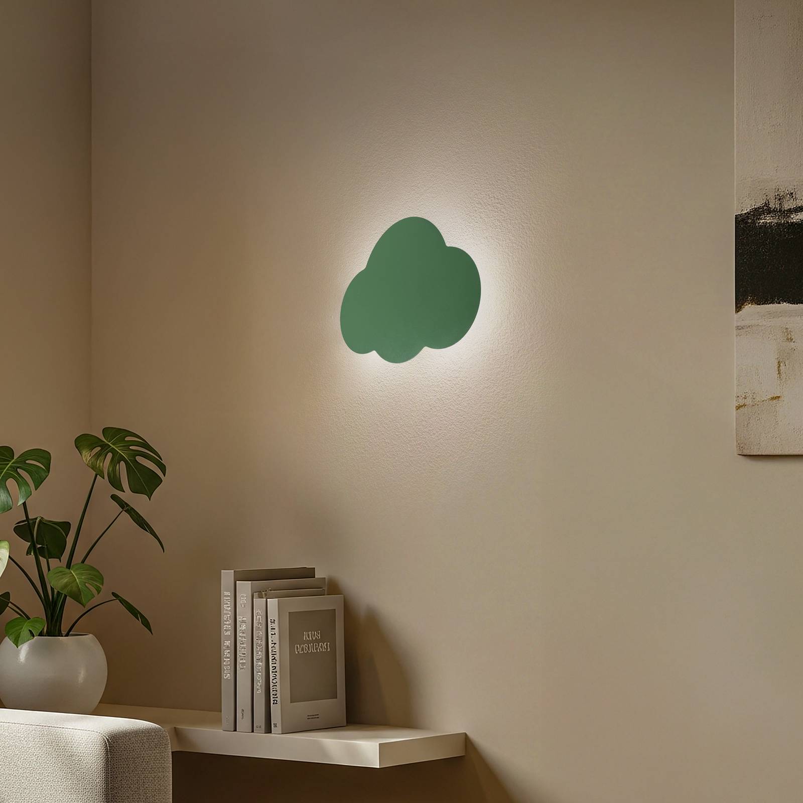 Wandleuchte Cloud, grün, Metall, 38 cm breit, 2-flammig, G9 günstig online kaufen
