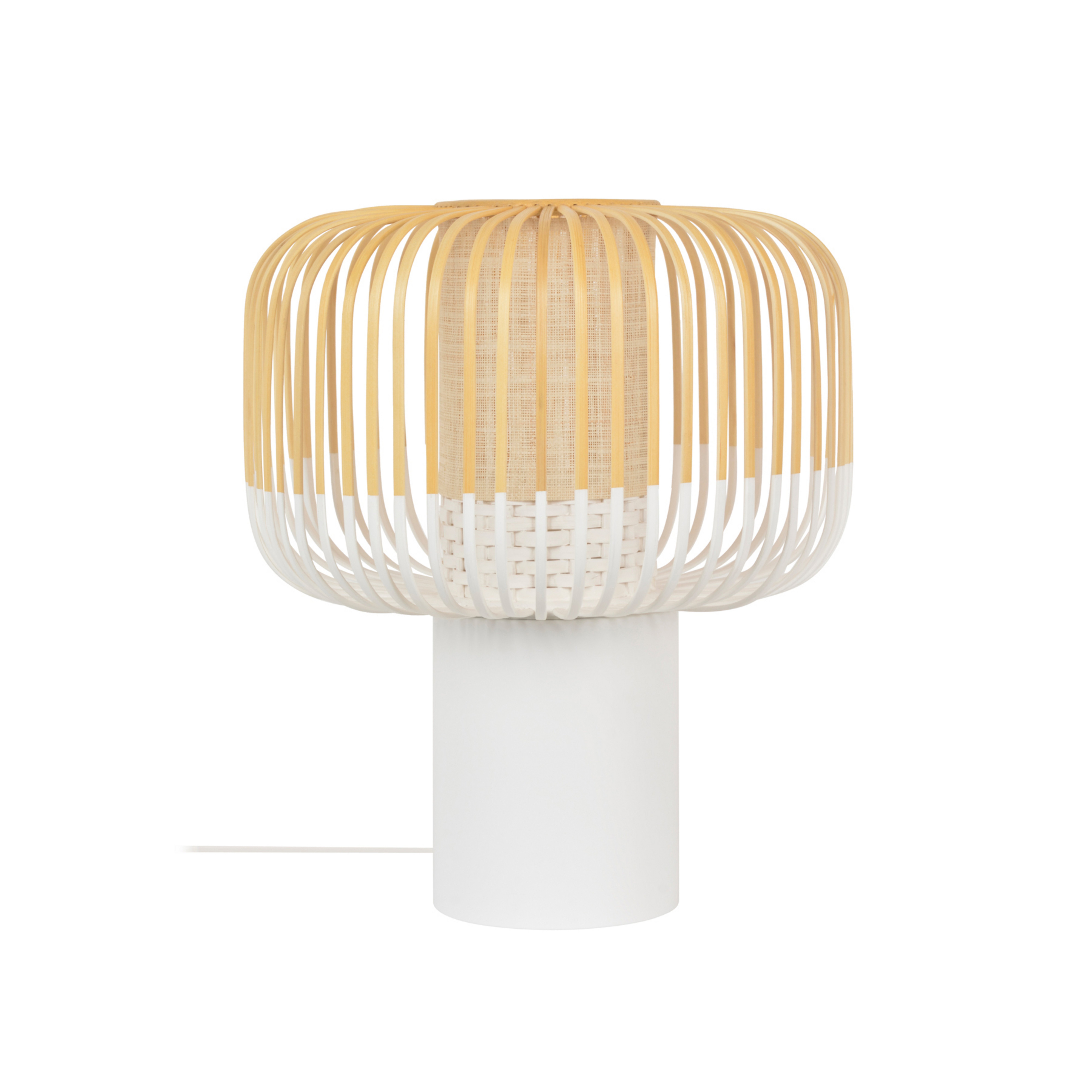 Bamboo L bordlampe, hvid, højde 40 cm, E27 - Forestier