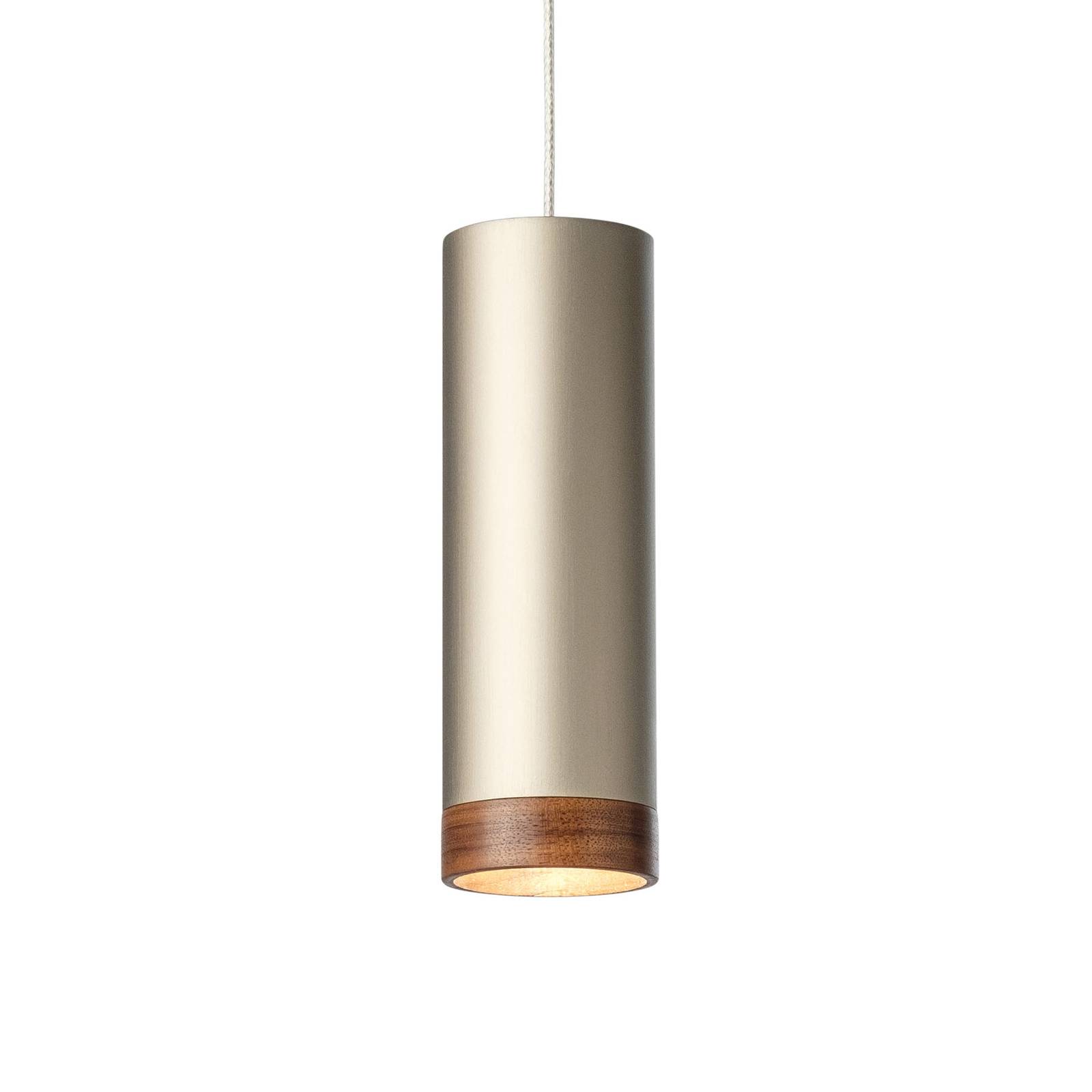 Suspension LED PHEB, bronze argenté/noyer