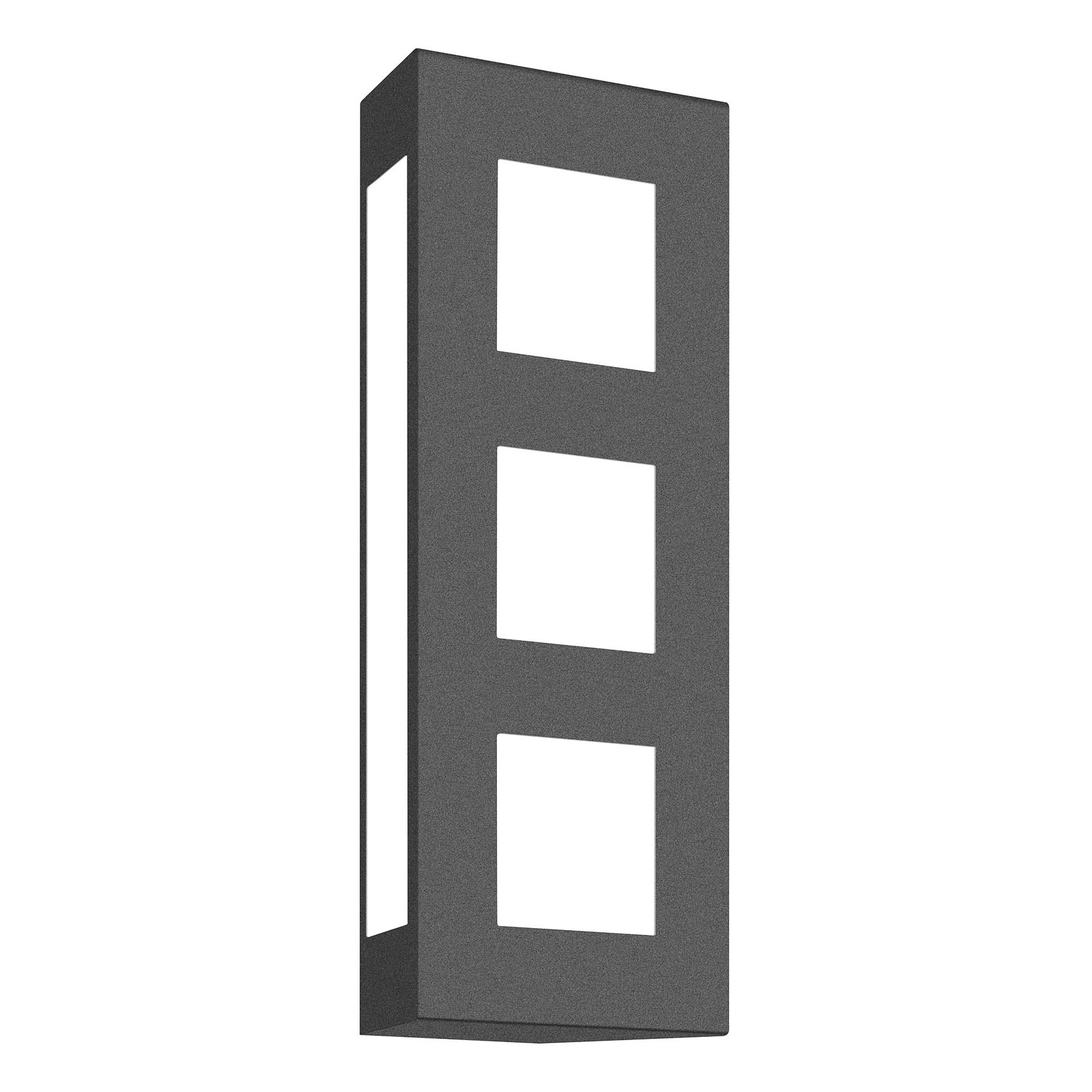 CMD Aqua Trilo outdoor wall light in anthracite, stainless steel, opal glass, E27, 60 W, energy efficiency: A++, W: 16 cm, H: 40 cm