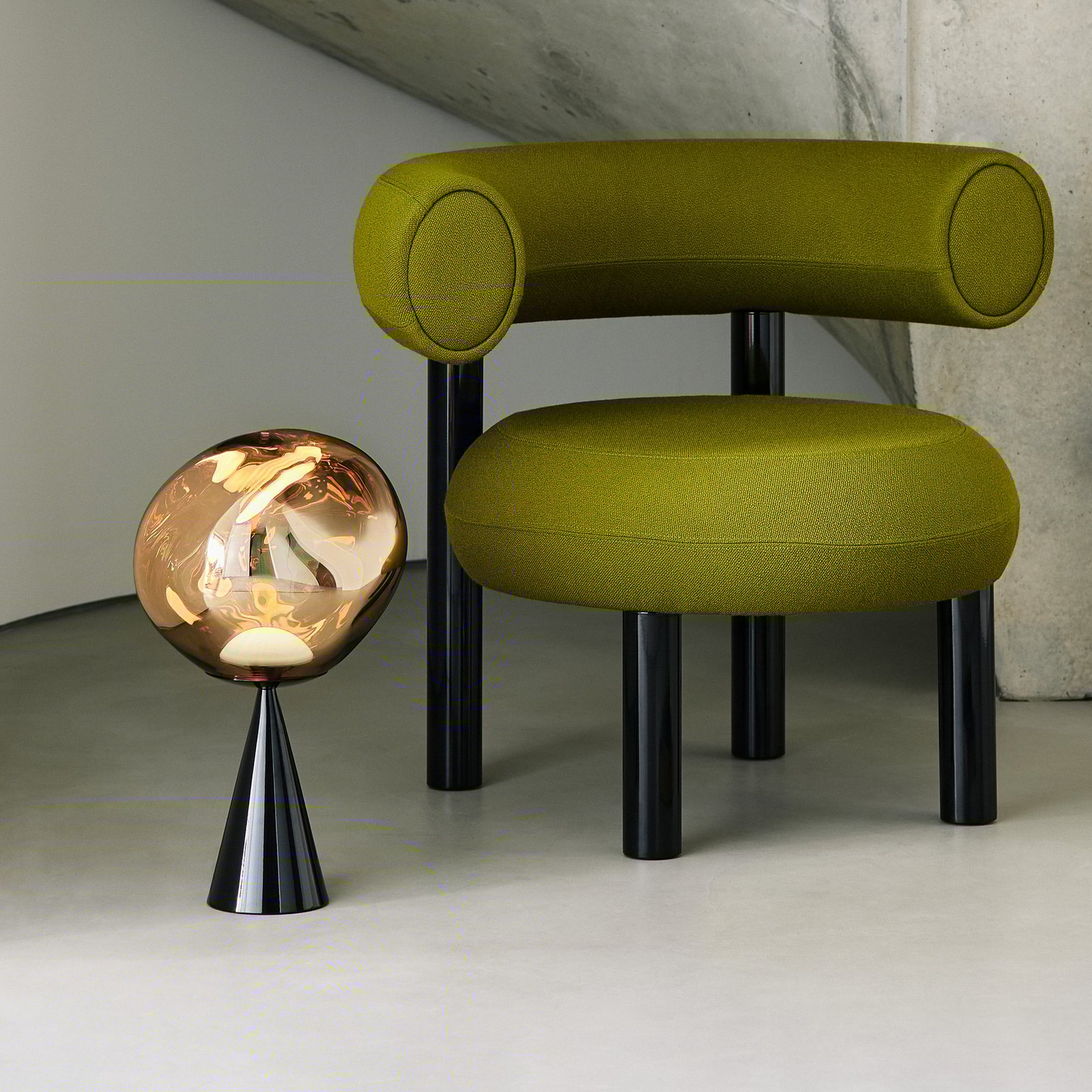 Tom Dixon LED table lamp Melt Cone Fat, gold-coloured, 47 cm
