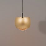 Candeeiro suspenso Roller LED, dourado, ajustável, lente de vidro