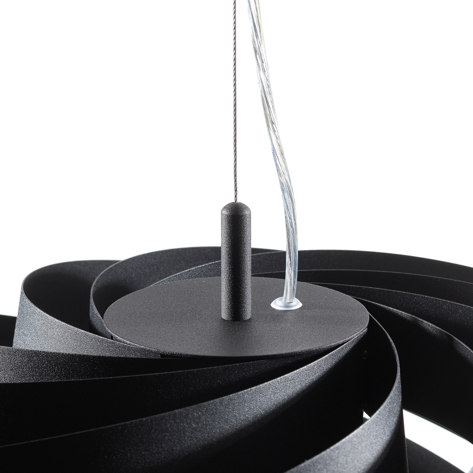 Vento pendant light, black, Ø 60 cm, metal, E27